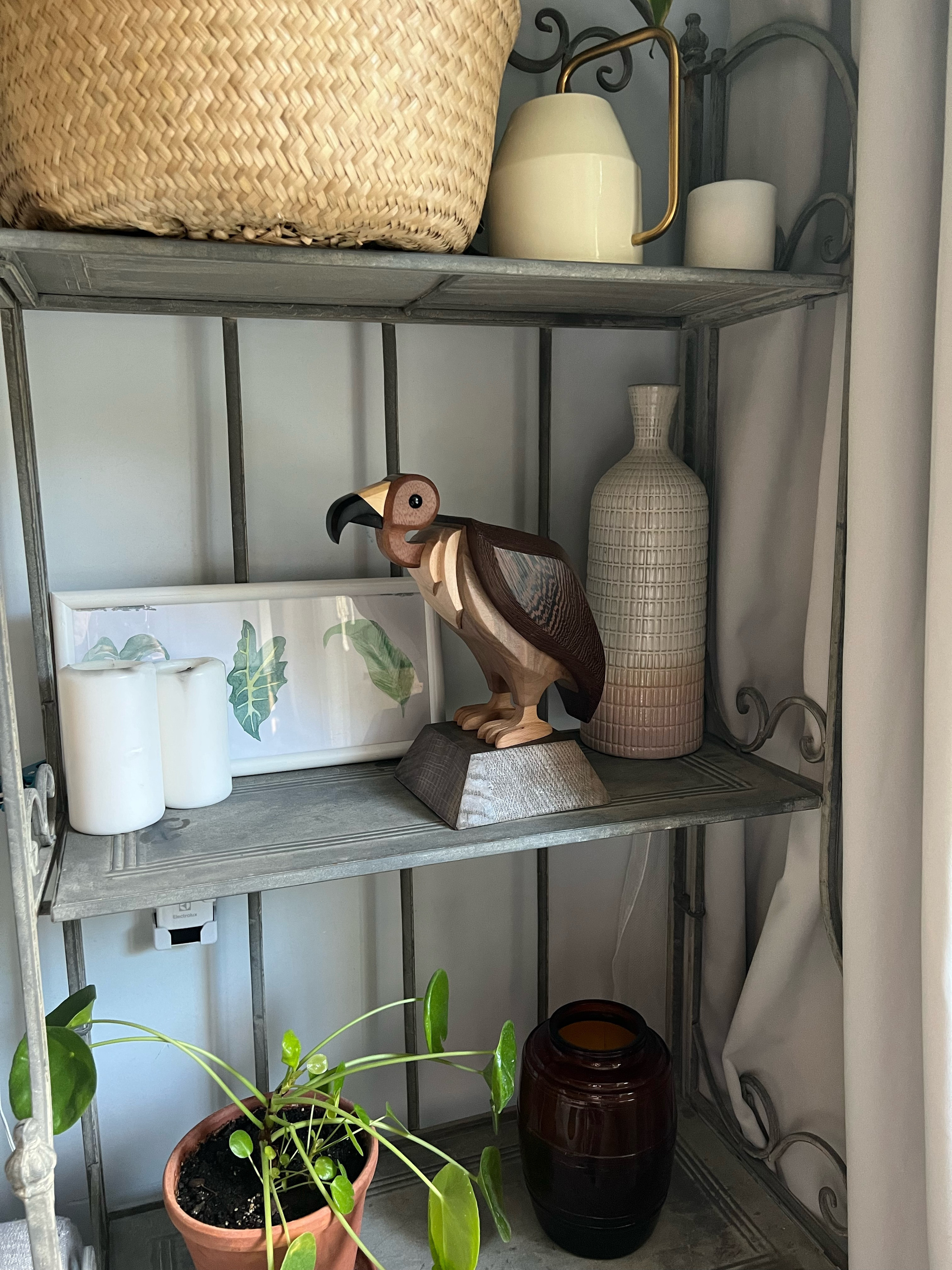 Vulture. Wood carving. Unique decorative sculptures for interior