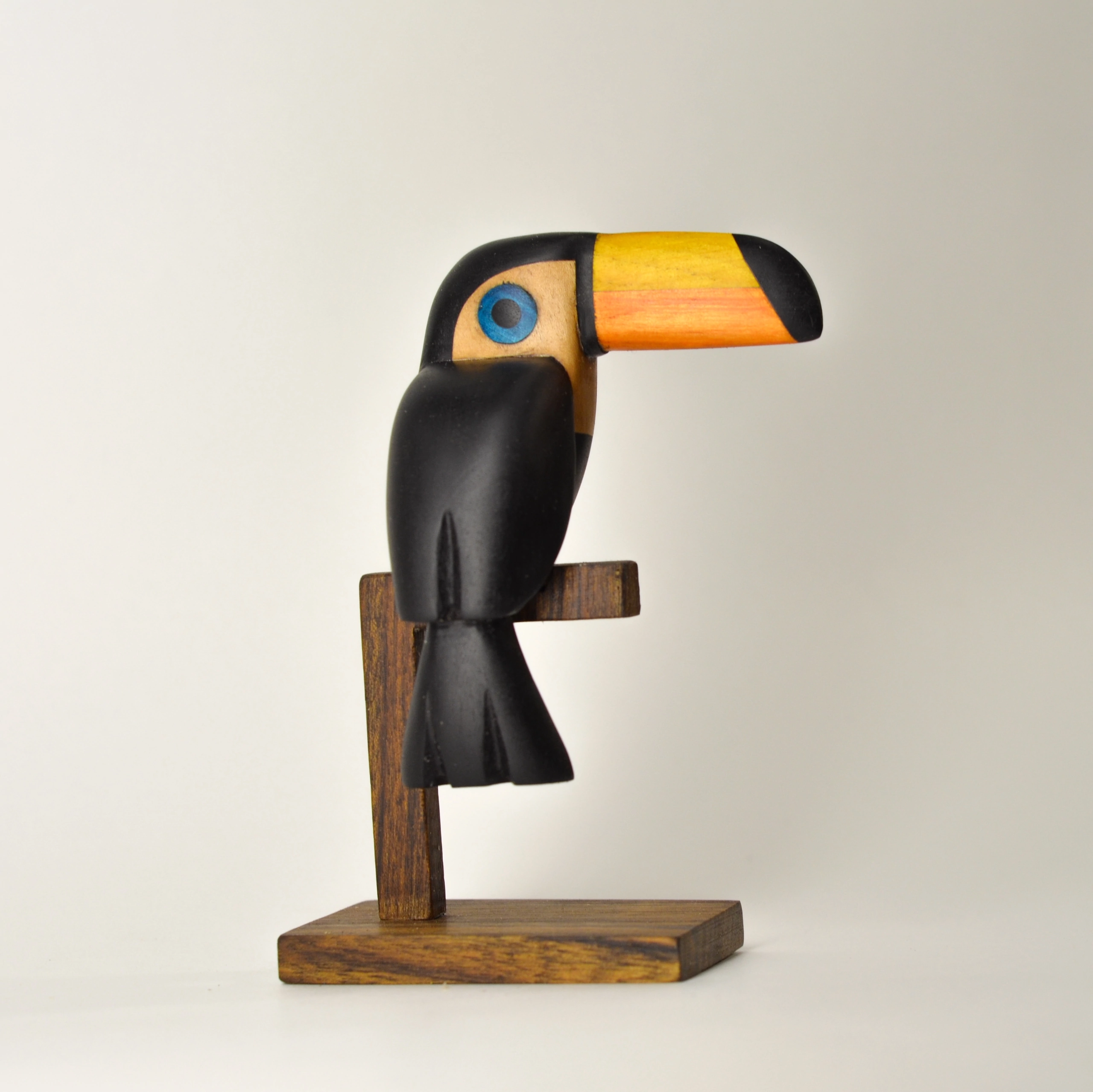 Toucan. Wood carving. Unique decorative sculptures for interior