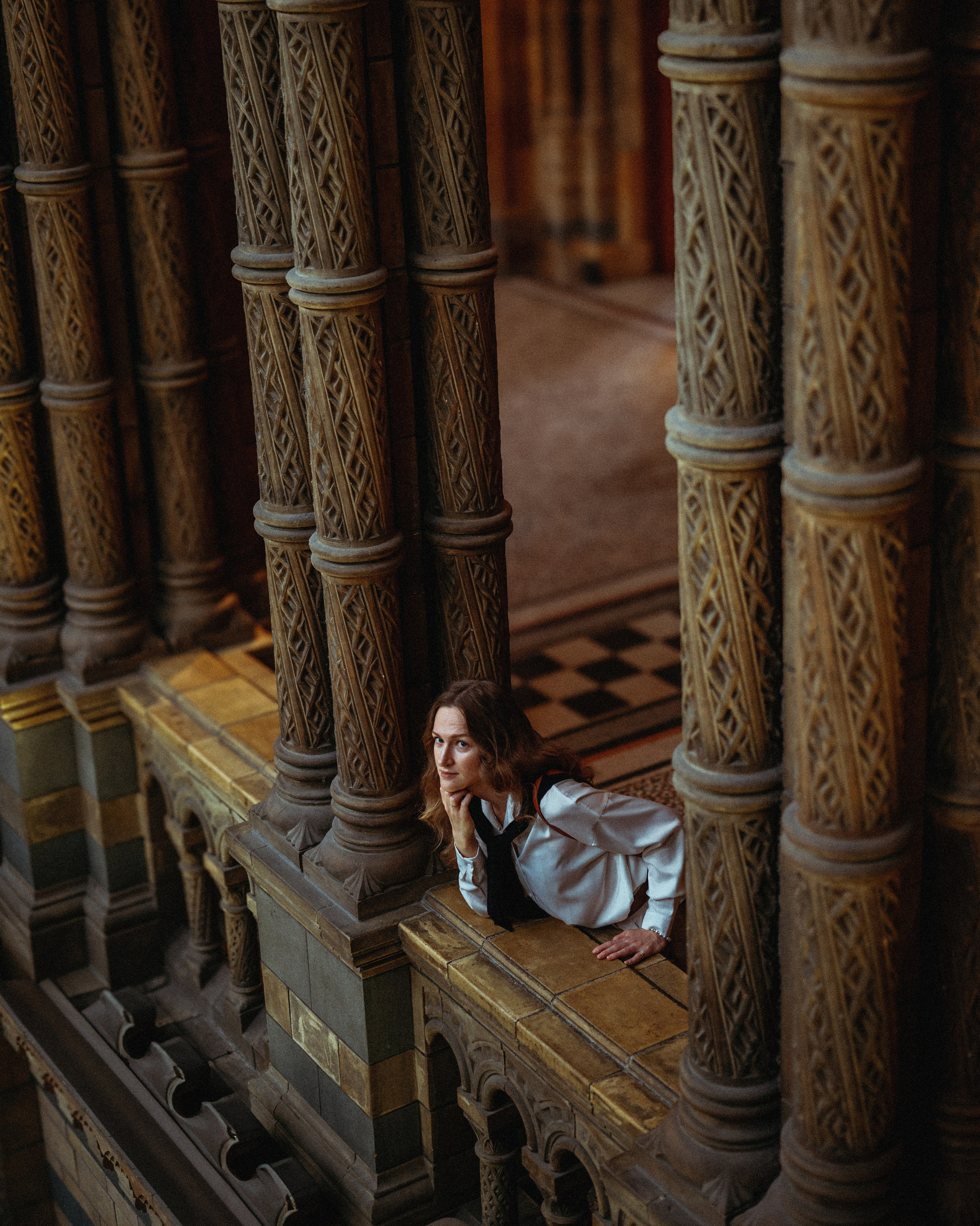 Natural History Museum photoshoot in Dark Academia style. Moth & Moss Photography