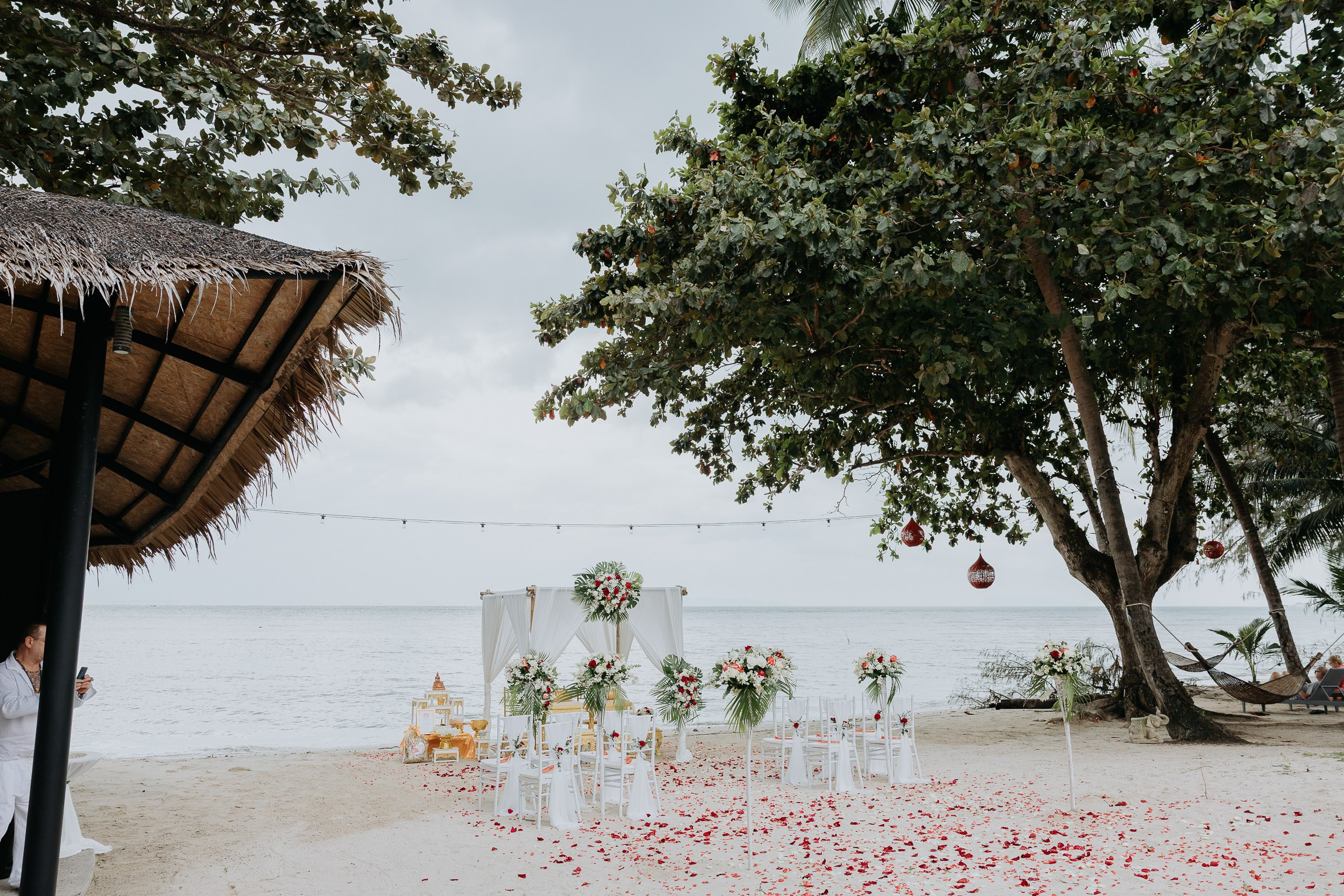 Simone & Matthias Peter. Buddhist blessing wedding Ceremony on Koh Samui, Thailand