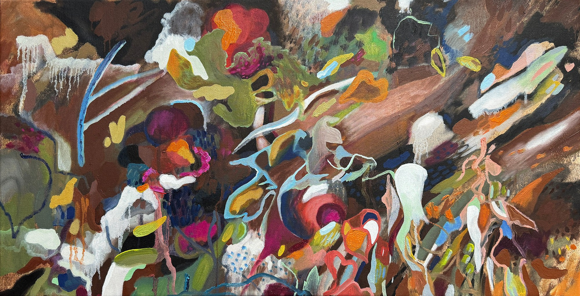 Abstract 1810, oil on canvas, 2024, 18 x 36 in