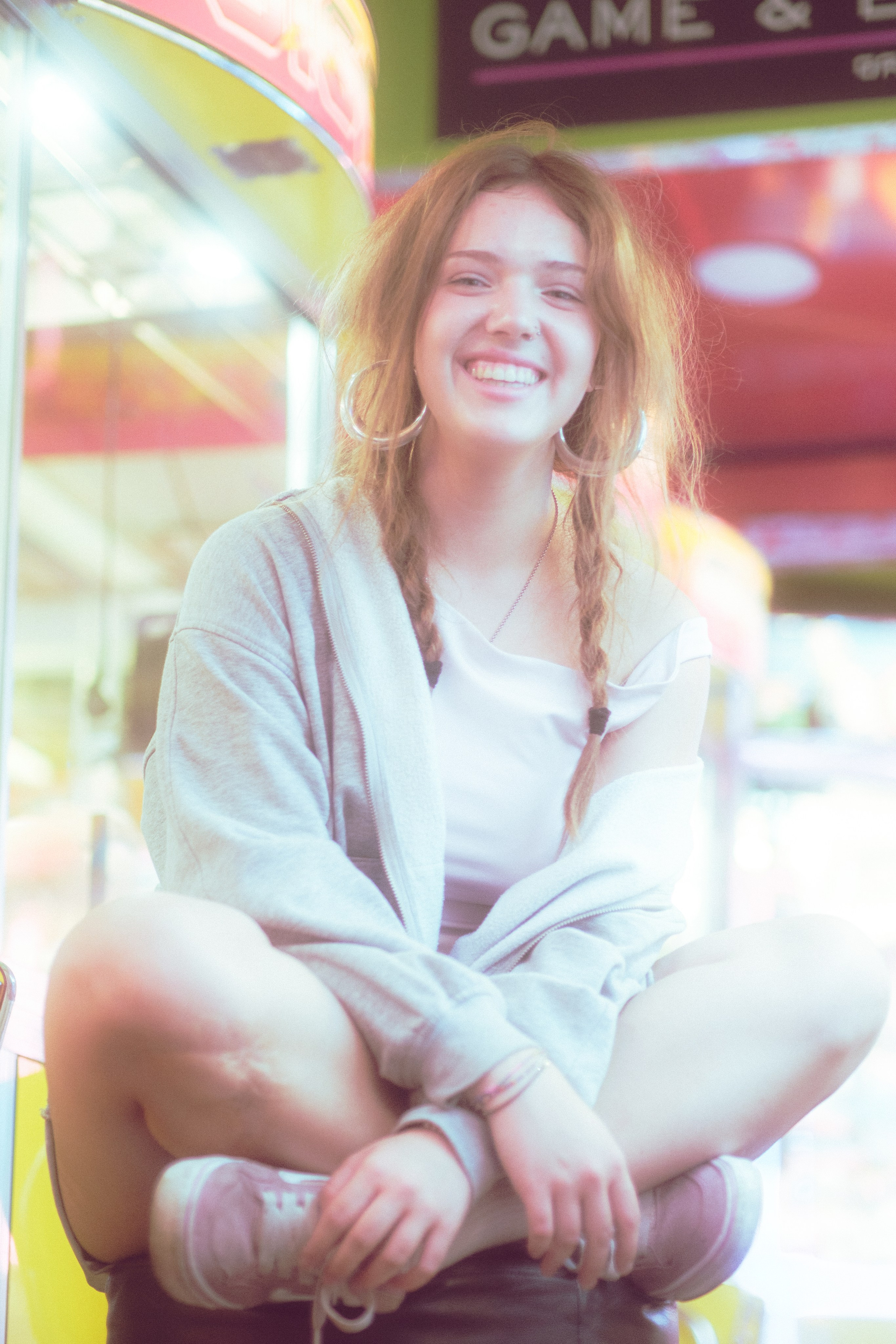 Alexandra at the Arcade | Neon Portrait Photography