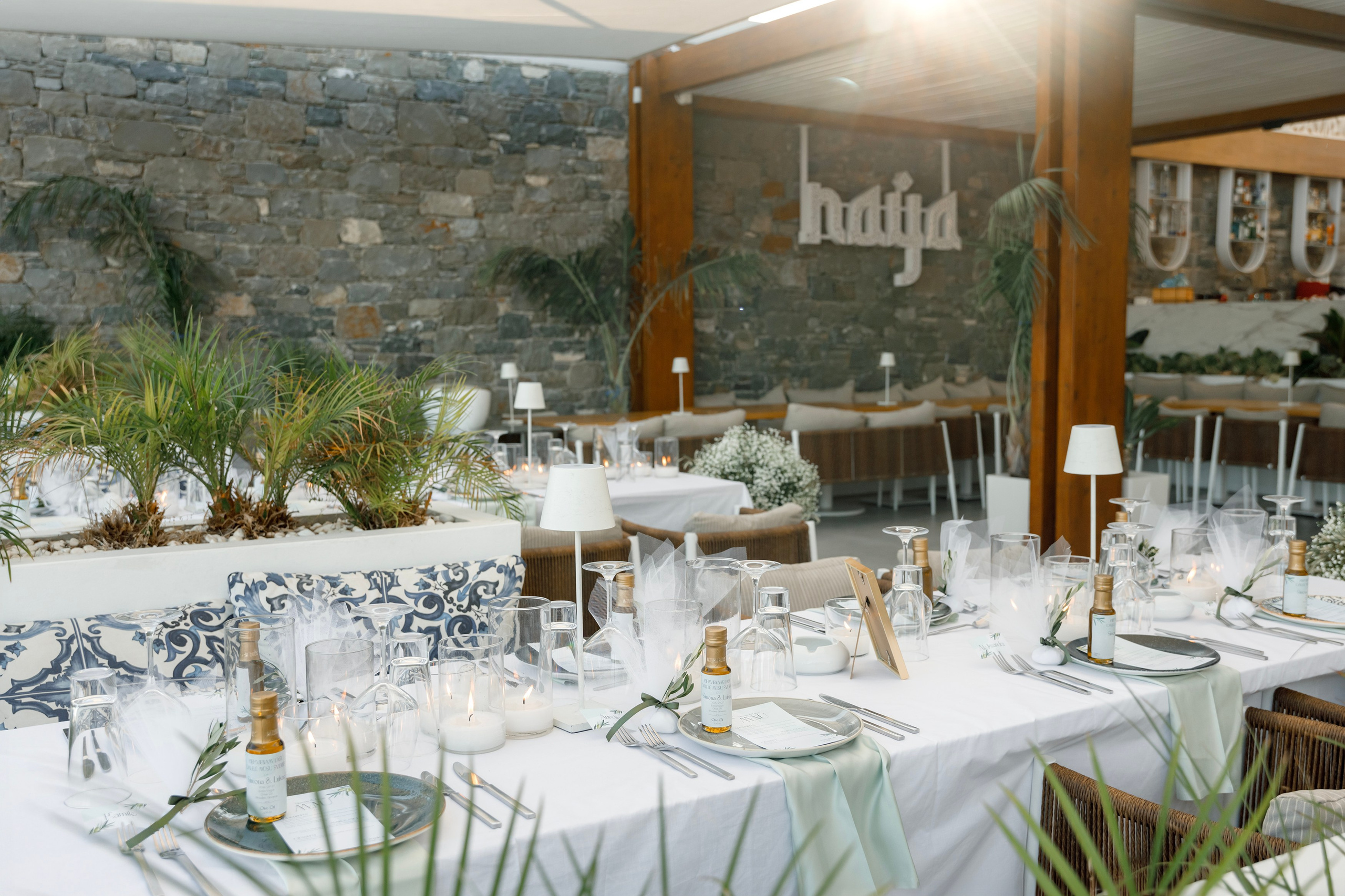 Wedding decoration in a Restaurant Naya, Faliraki Rhodes Greece