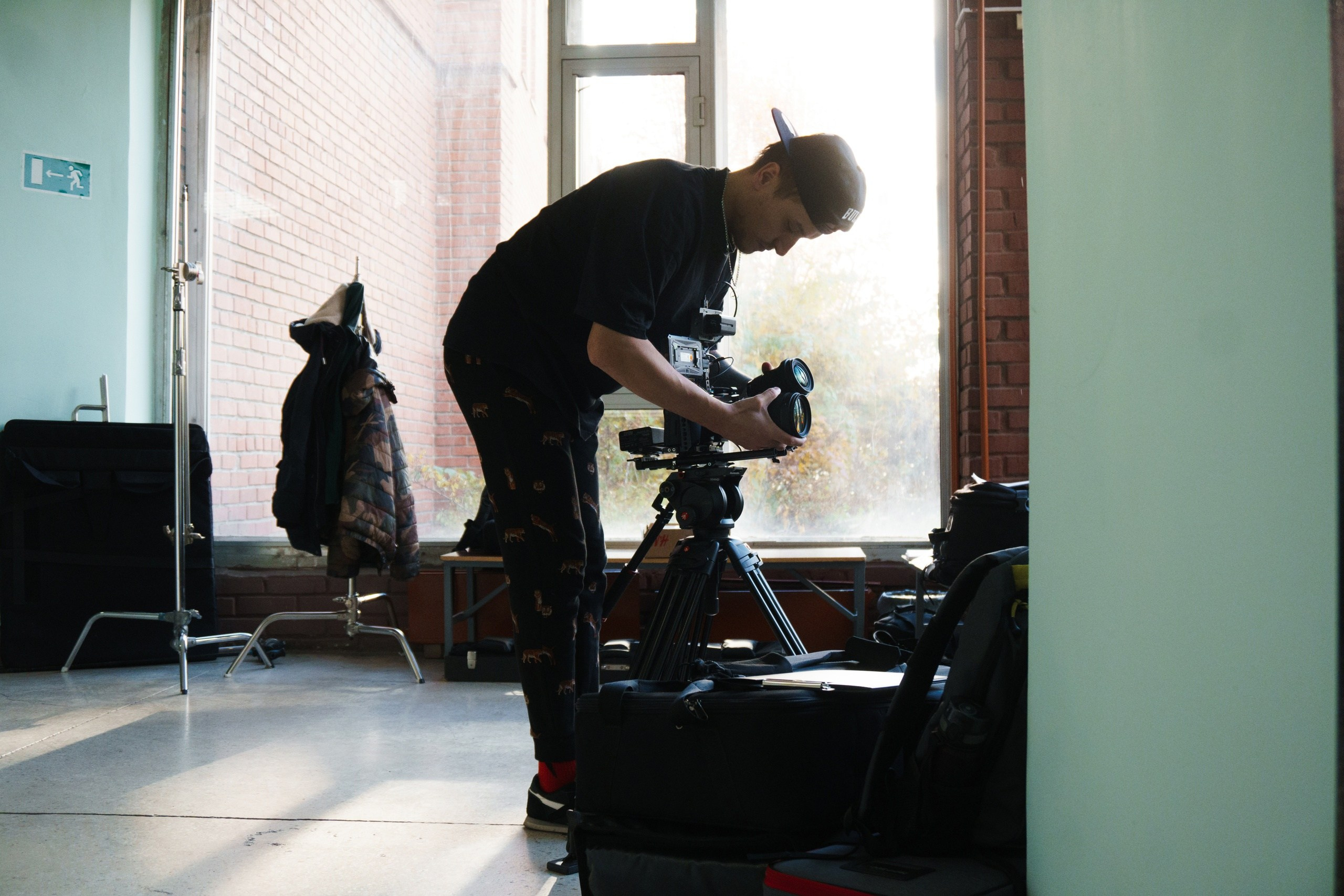 Backstage of the shooting of a advertising video