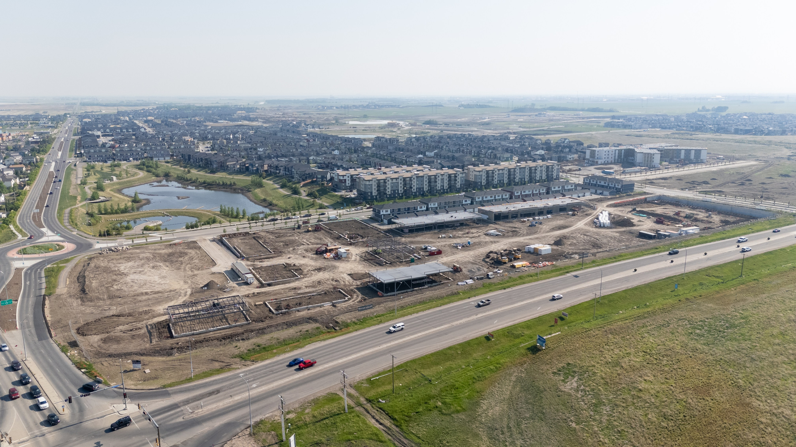 Construction Progress — Chestermere Blvd & Rainbow Rd. ProFly.club — Professional aerial filming in Calgary