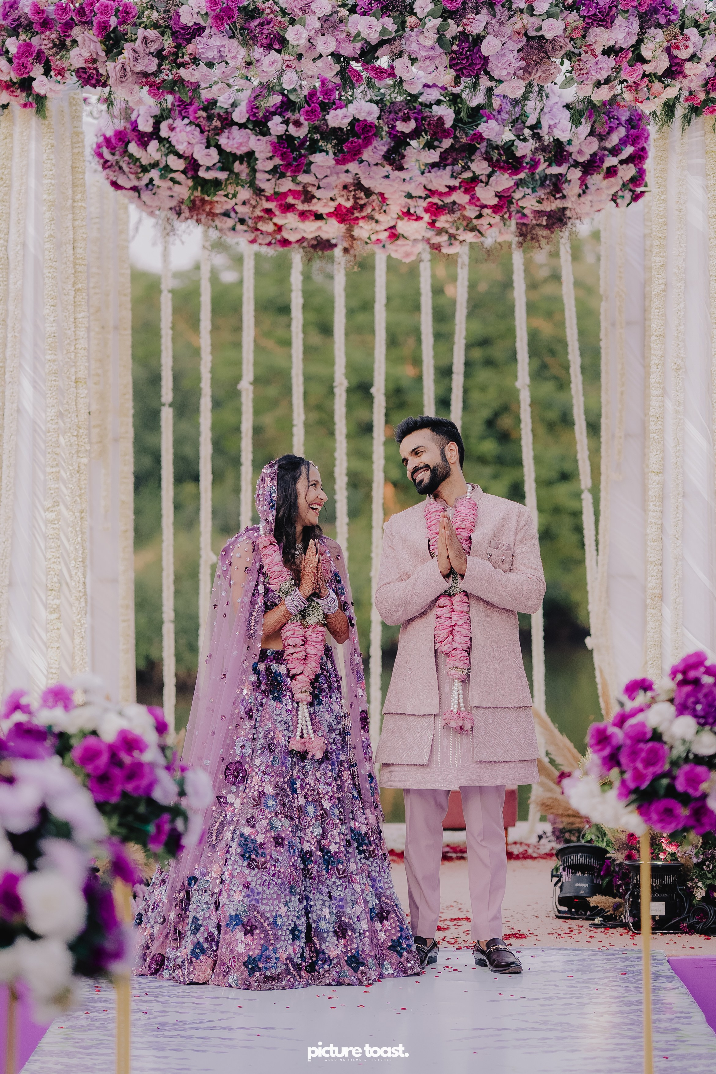 Varamala Ft. Barbie & Aneesh. Fine art Wedding Photographers in India & Canada