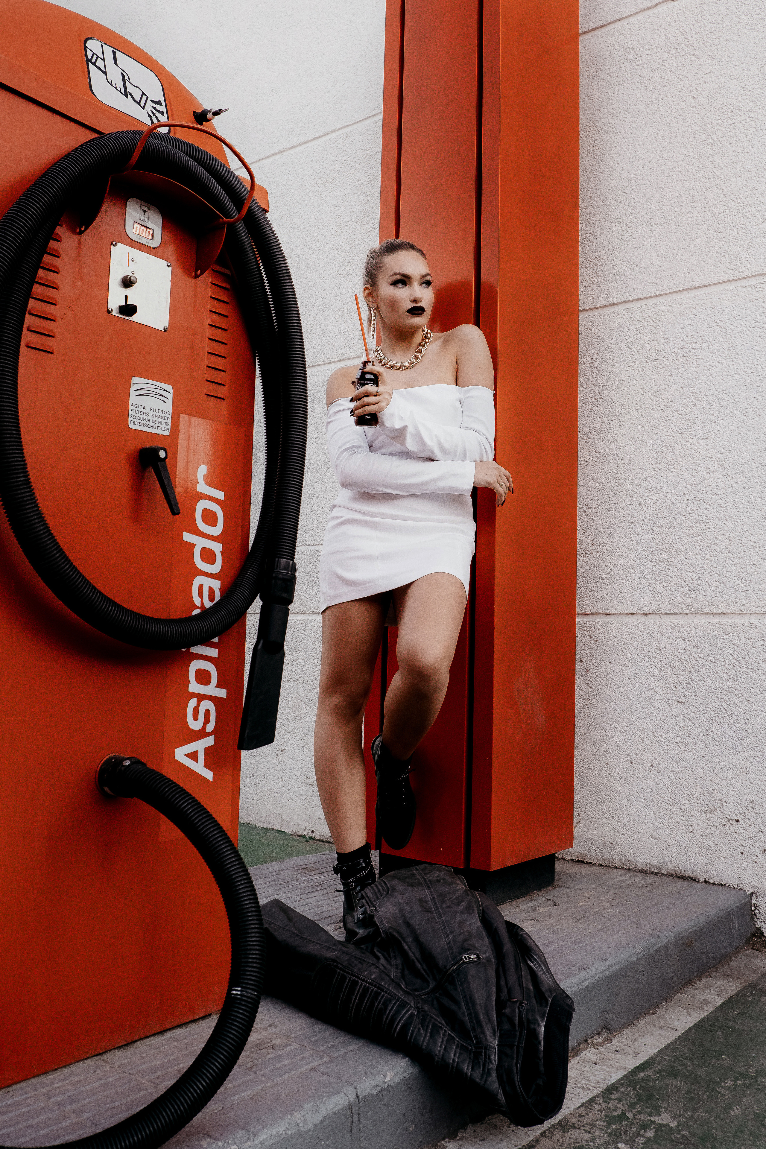 Girl at the gas station