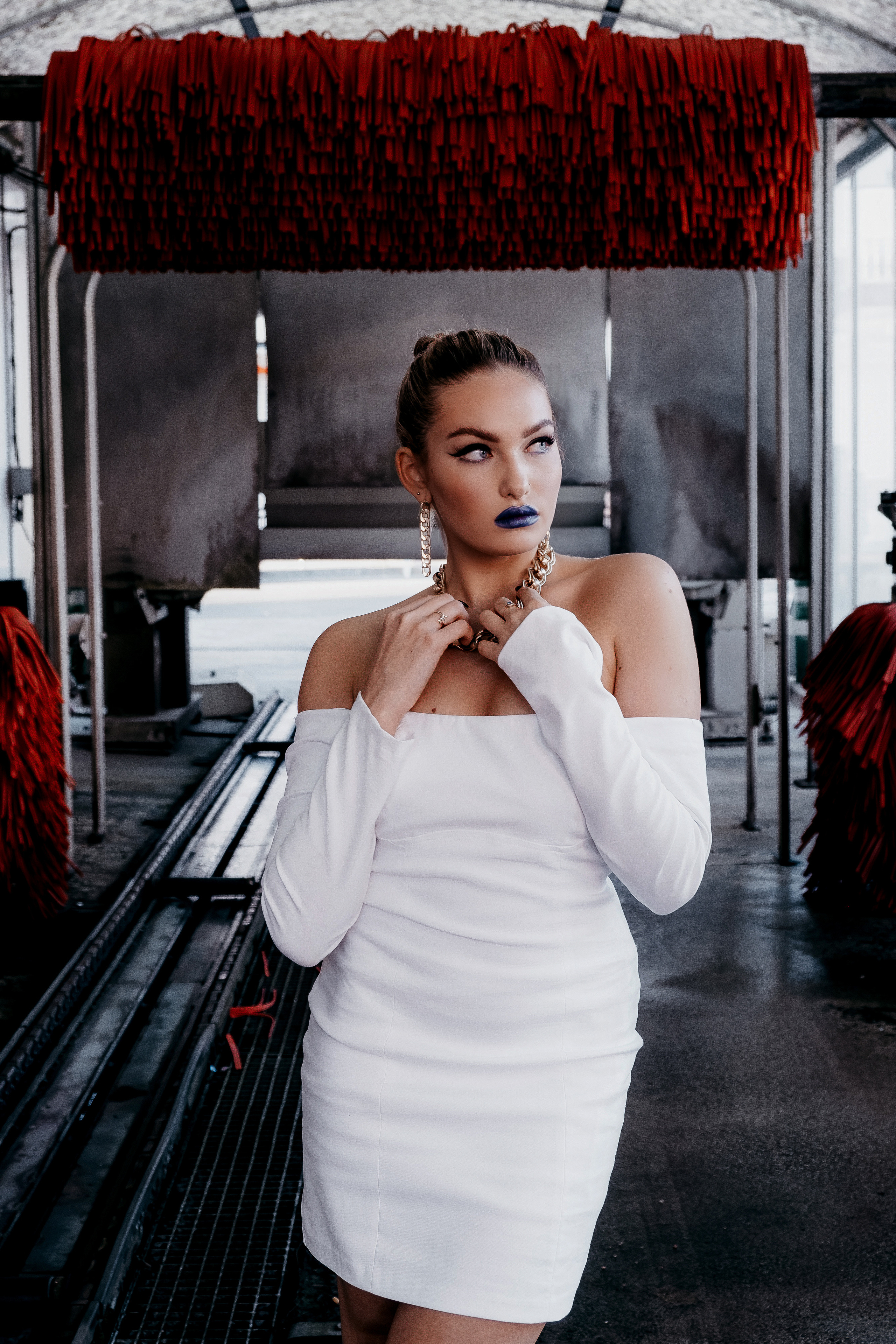 Girl at the gas station