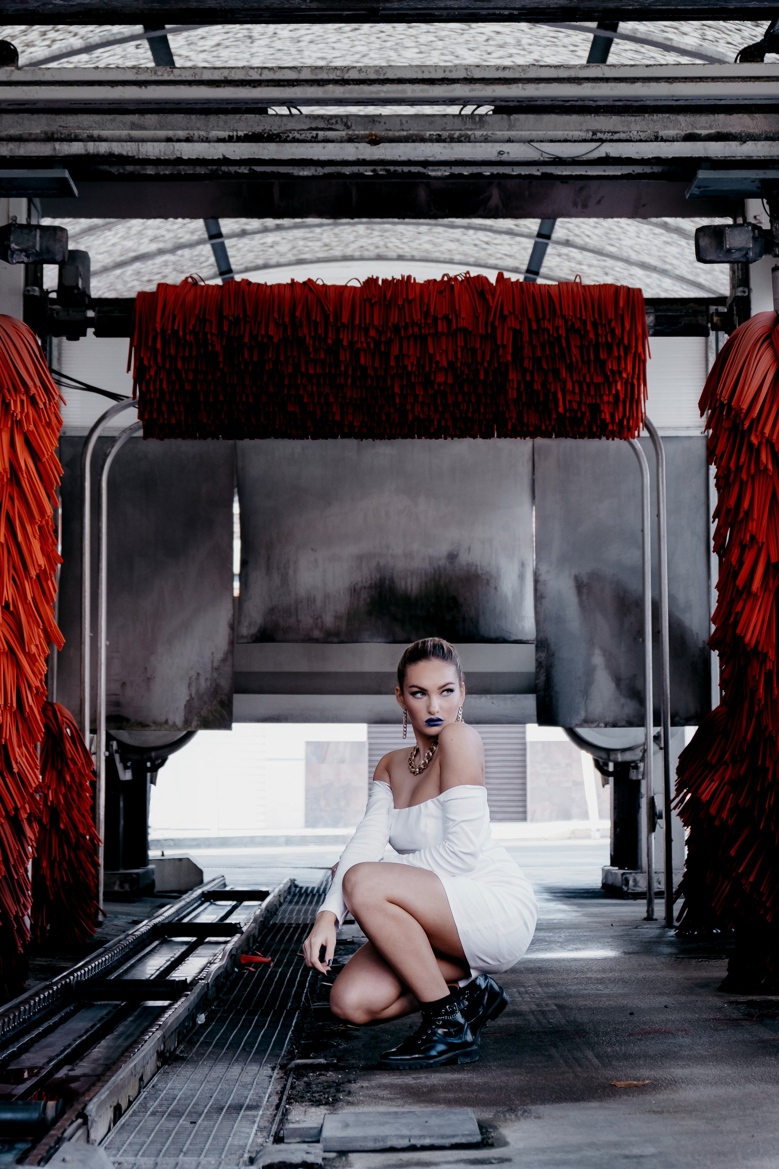 Girl at the gas station