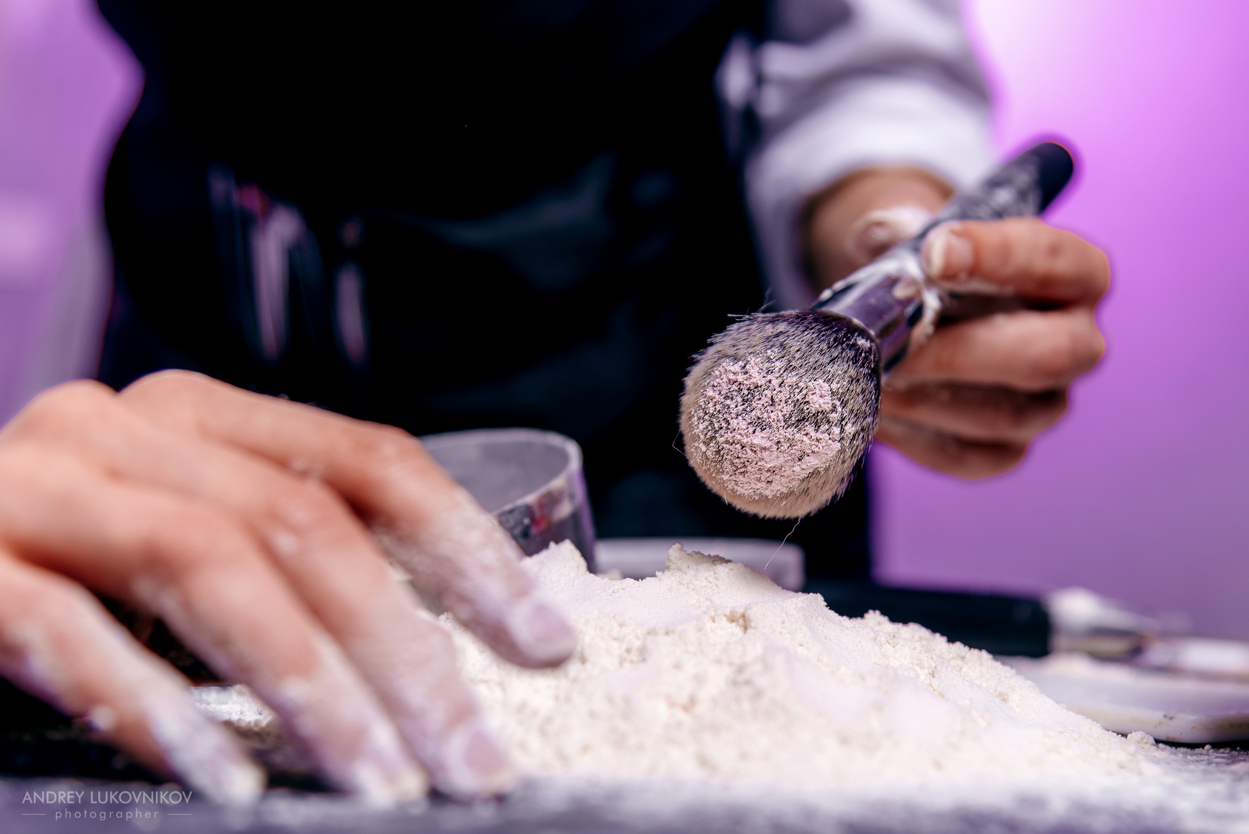 Creative studio photo session for a make-up artist-hairdresser 