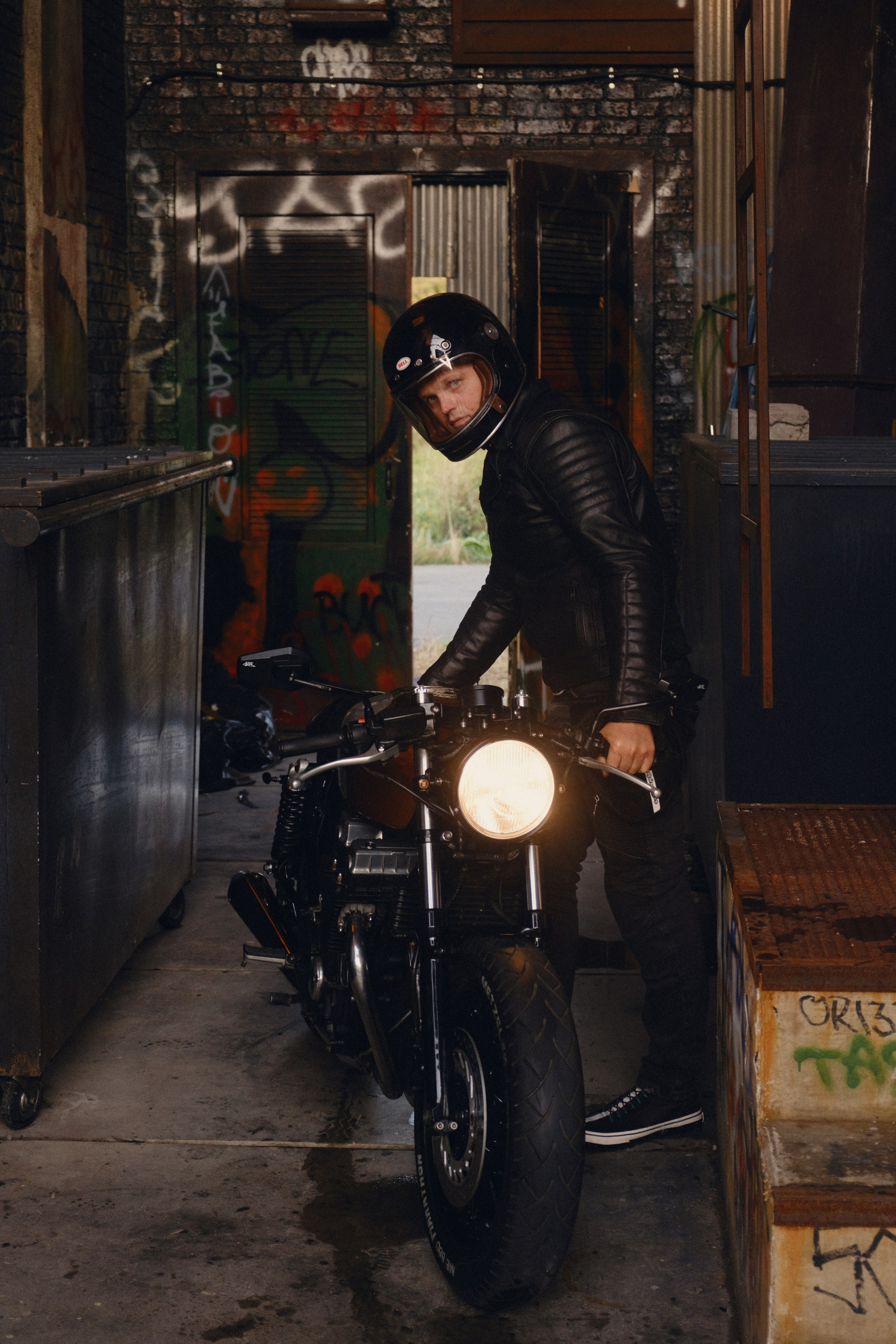 Café Racer Style Photography — Brutal Man & Custom Bike