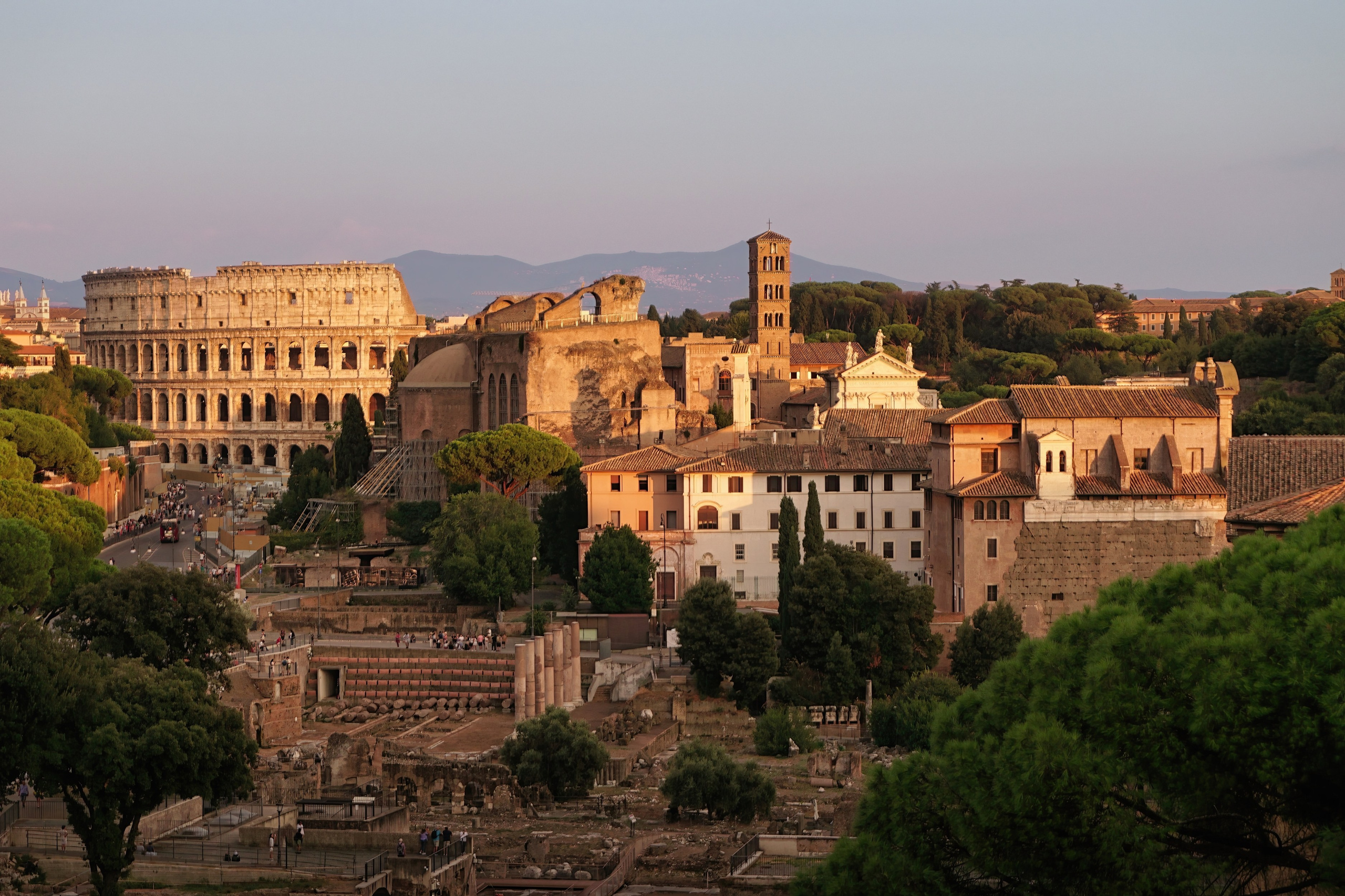 Photography of Italy – Colosseum in Rome at sunset, photographed as part of a photography book about Rome.
