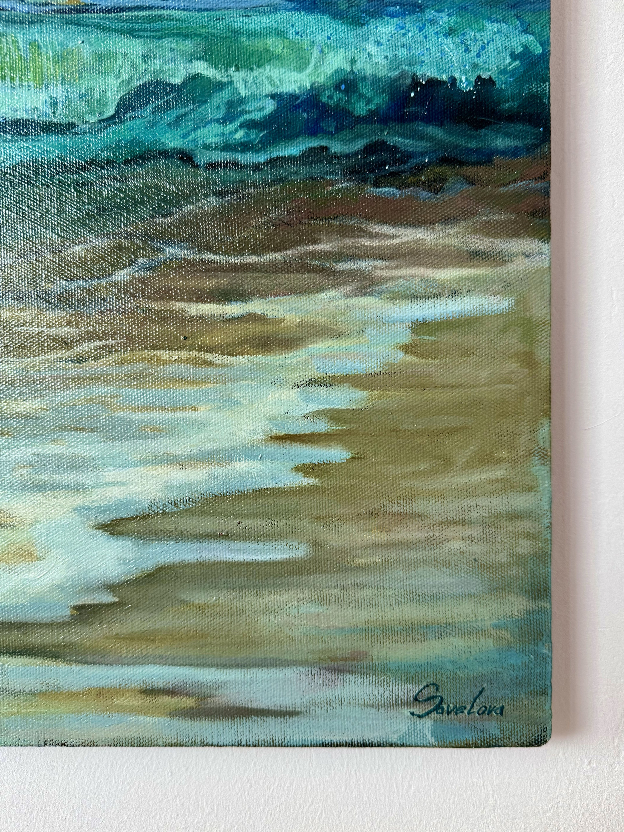 «Big wave at sunset». Художник живописец Савелова Ольга