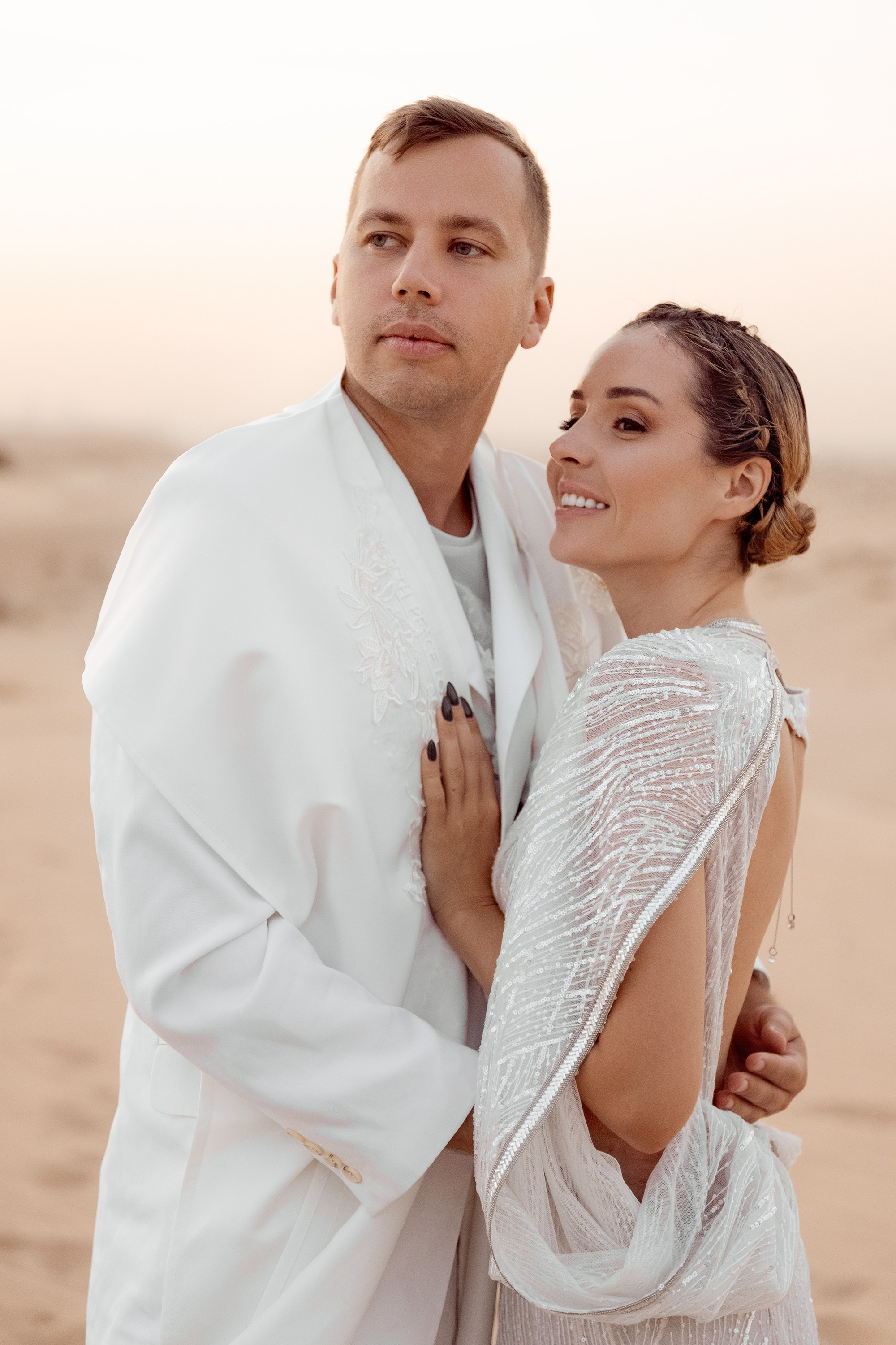 Bride and groom's portrait. Dubai, United Arab Emirates