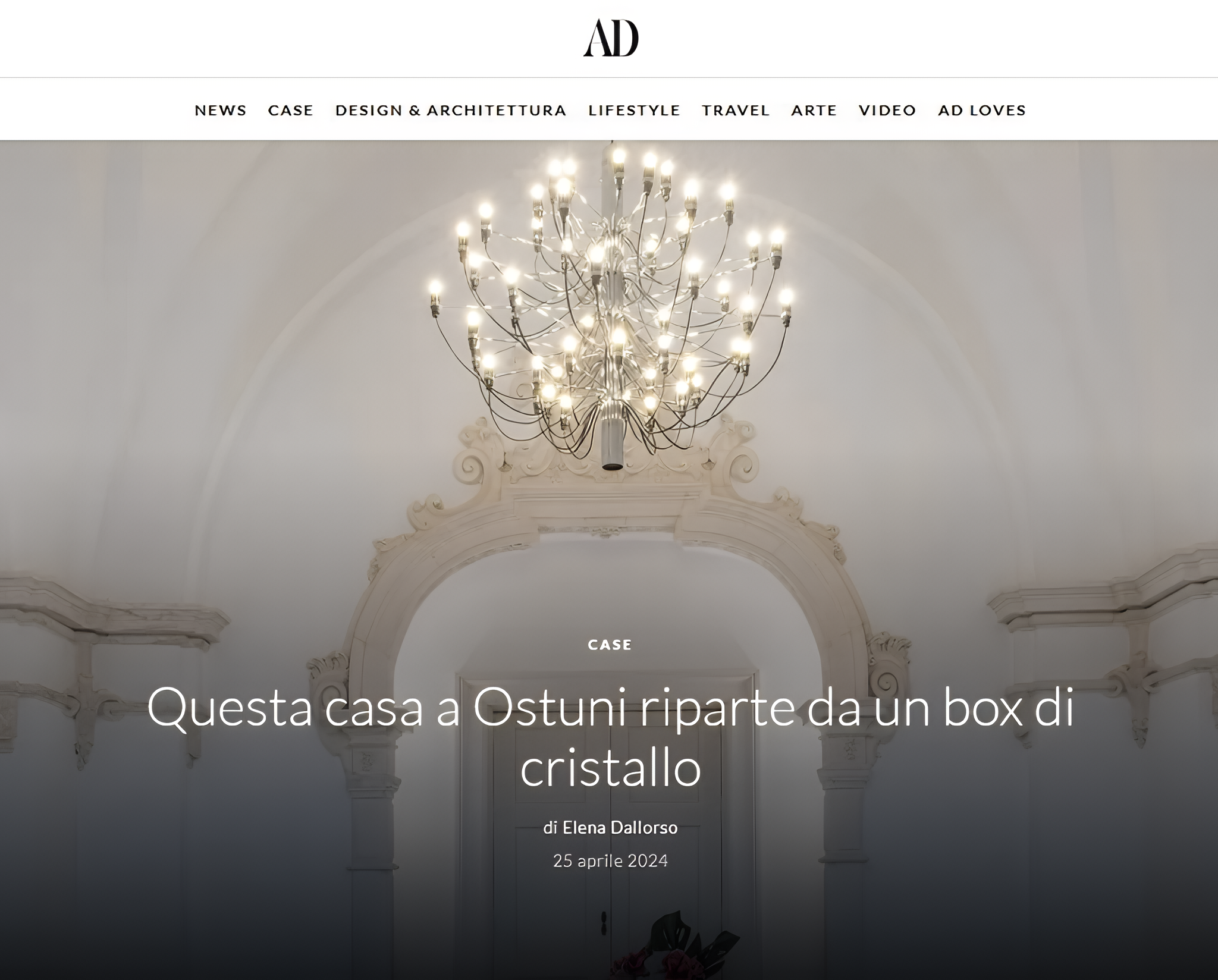 article published on AD Italia