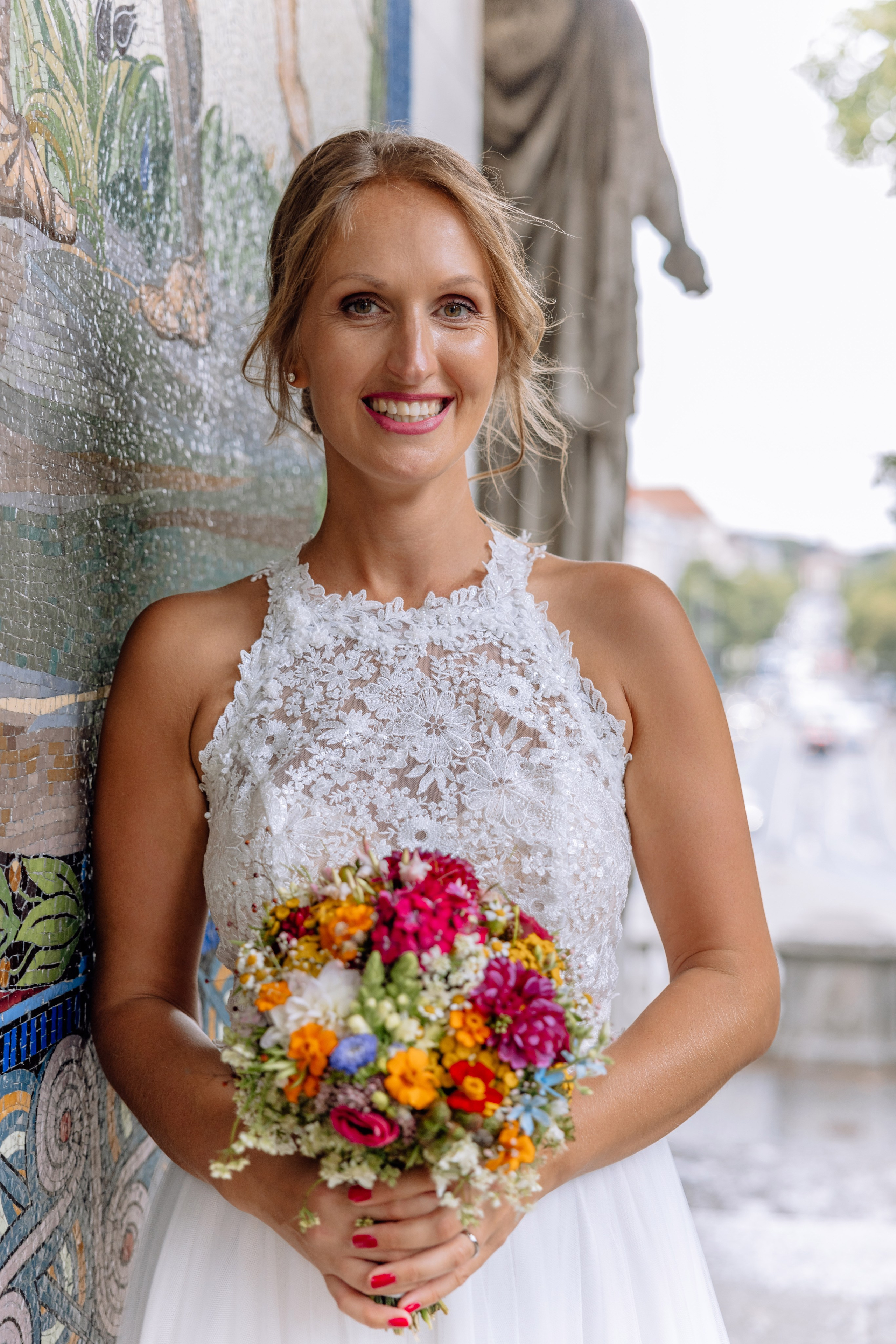 Sandra und Kevin: Standesamt Unterföring und Friedensengel. Hochzeitsfotograf München Taufe Familienfotograf Tanja Mauke