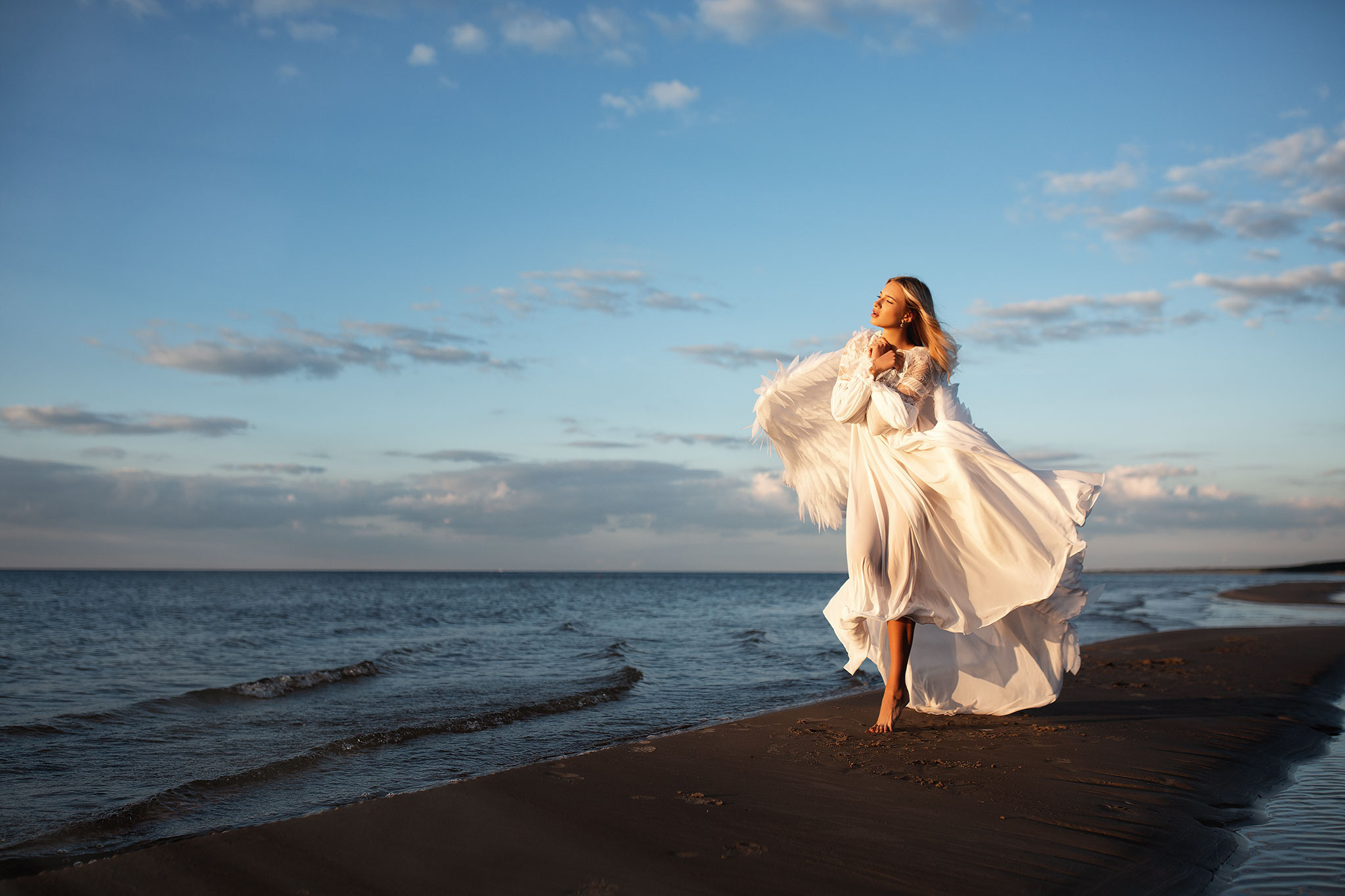 Ангел на море — фотопроект «Angel». Фотограф в Юрмале и Риге Анна Джибути Anna Dzibuti