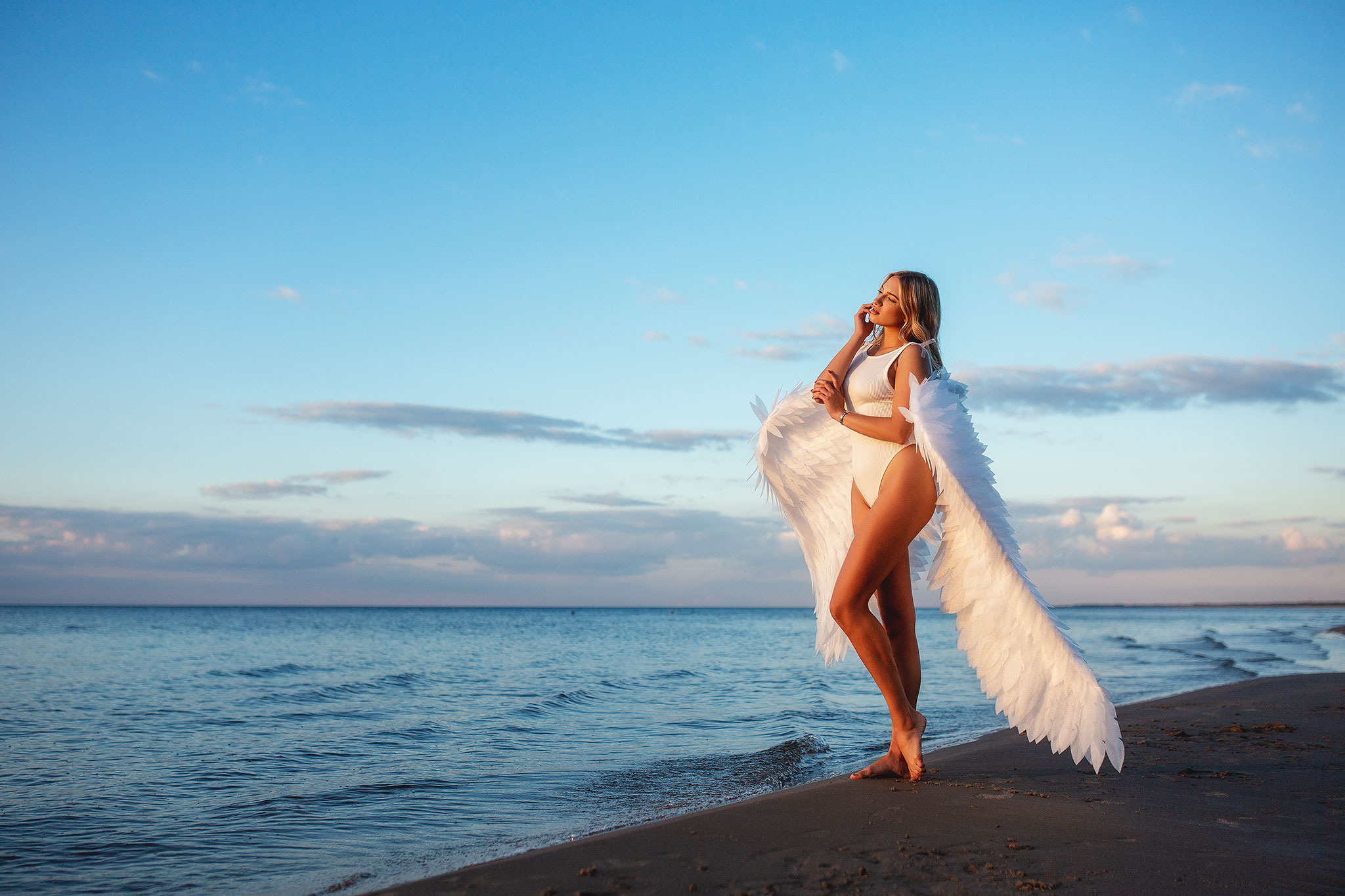 Ангел на море — фотопроект «Angel». Фотограф в Юрмале и Риге Анна Джибути Anna Dzibuti