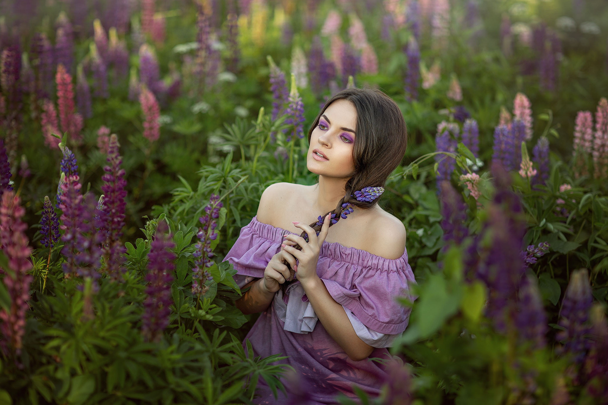 Даша. Фотосъёмка в люпинах. Фотограф в Юрмале и Риге Анна Джибути Anna Dzibuti