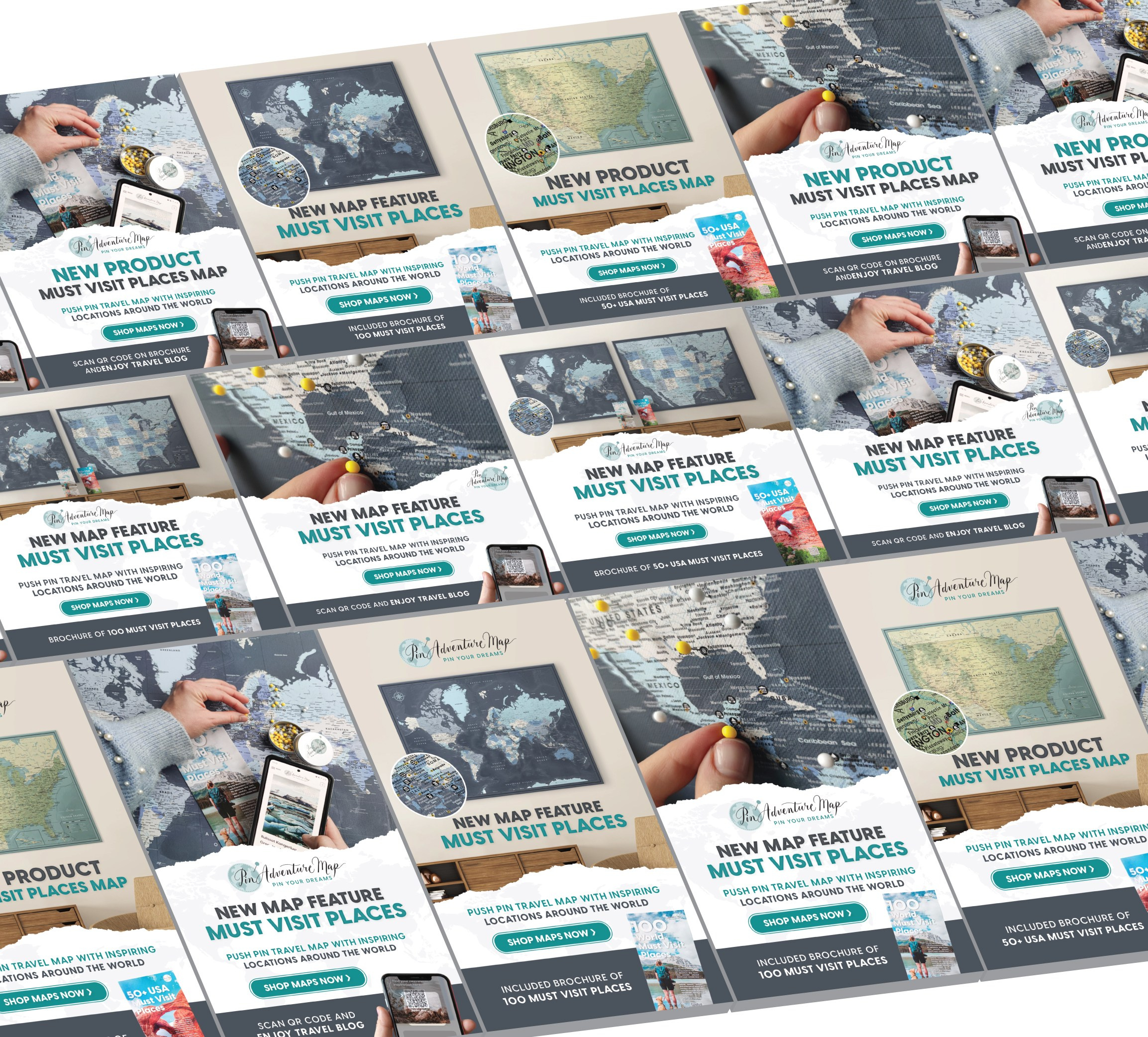 Ad Campaign for new Pin Adventure Map product launching