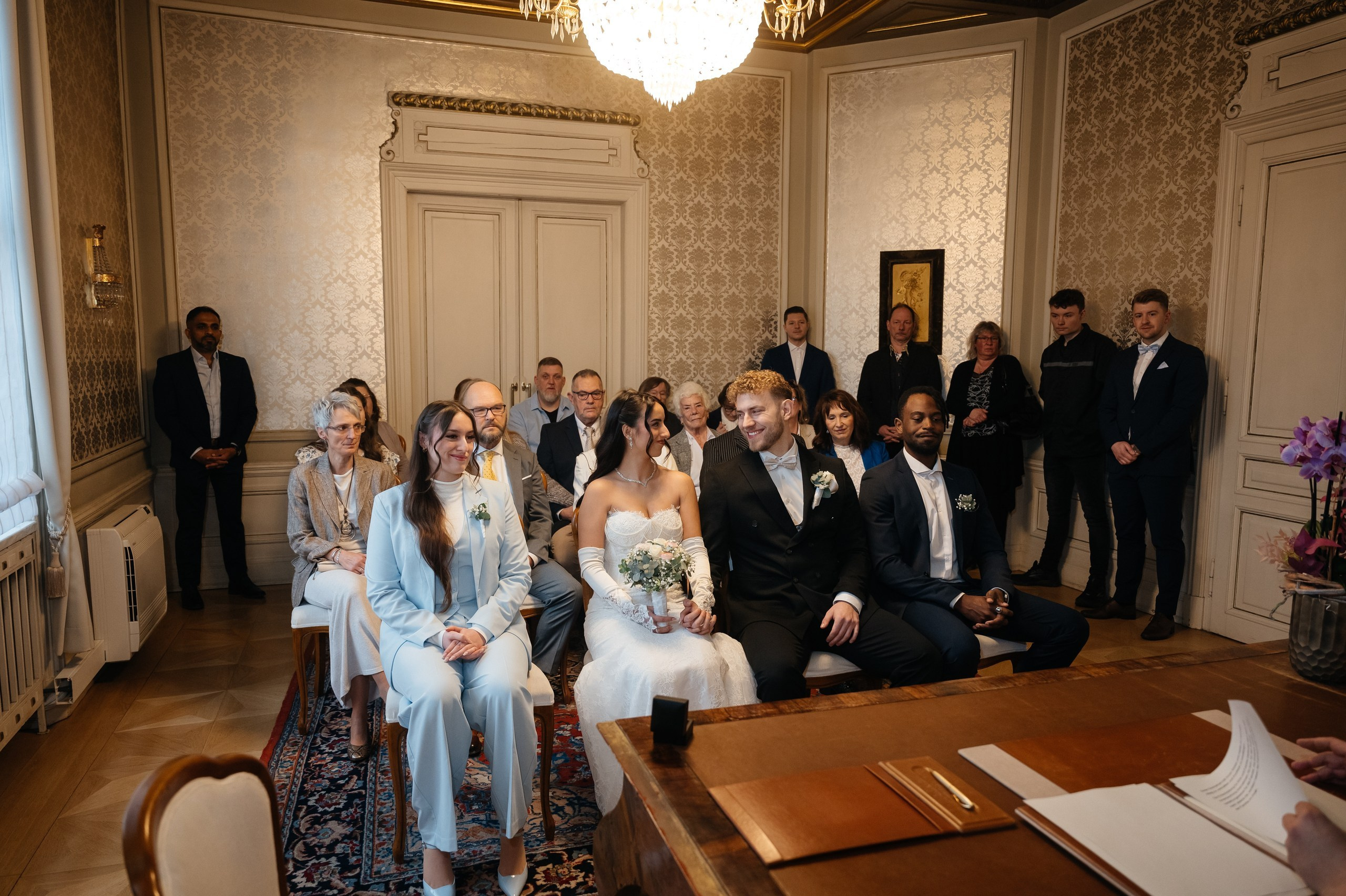 civil ceremony at the hall of the Villa