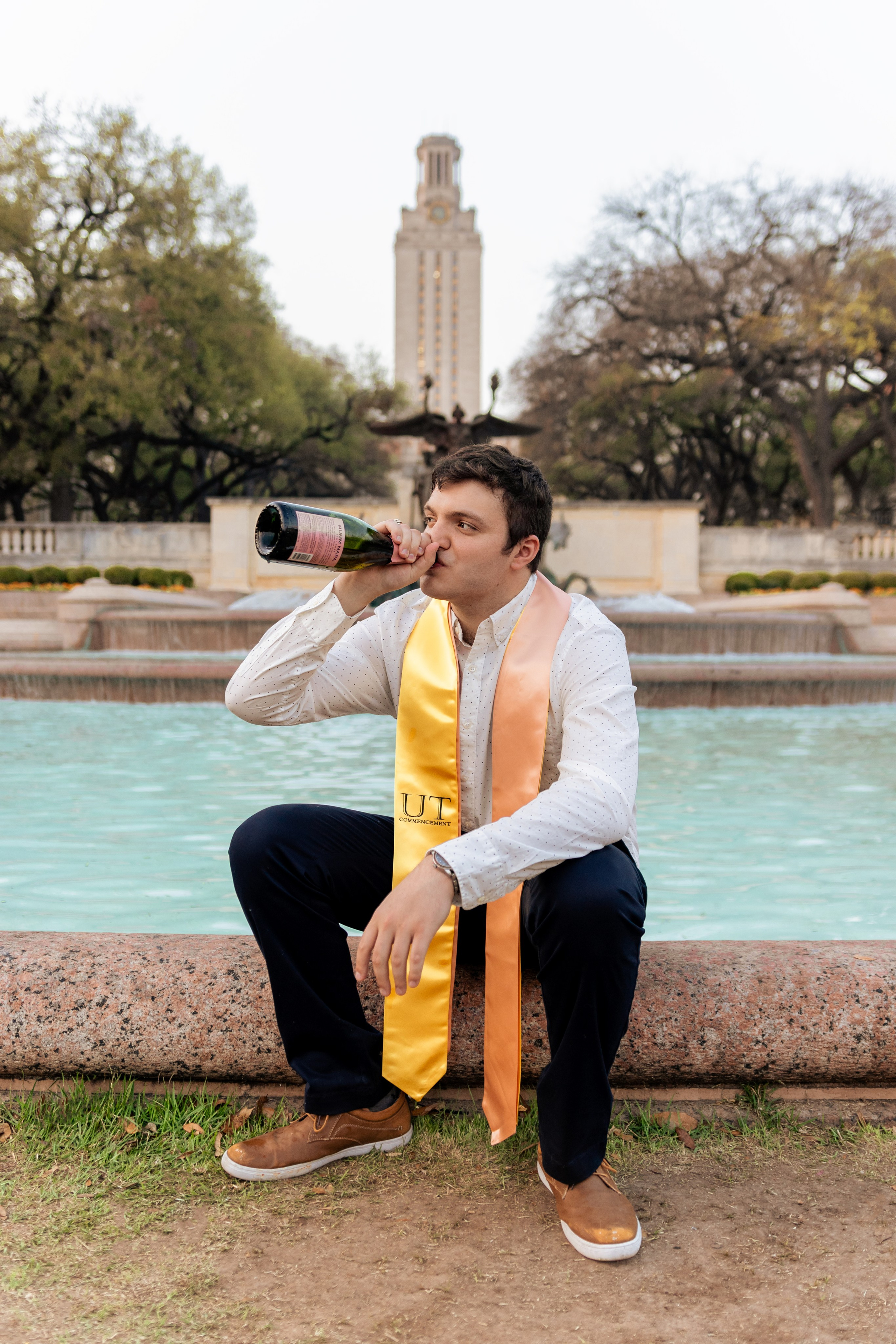 Aaron's graduation photoshoot at the University of Texas in Austin