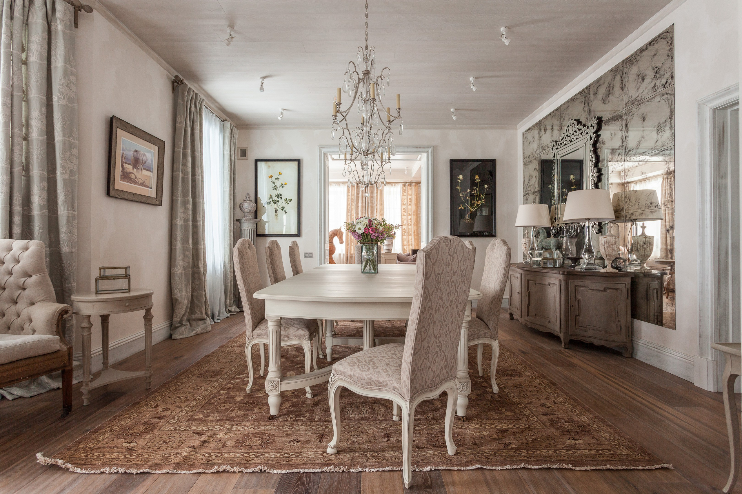 Provence style dining room interior - photographer Andrey Dunin
