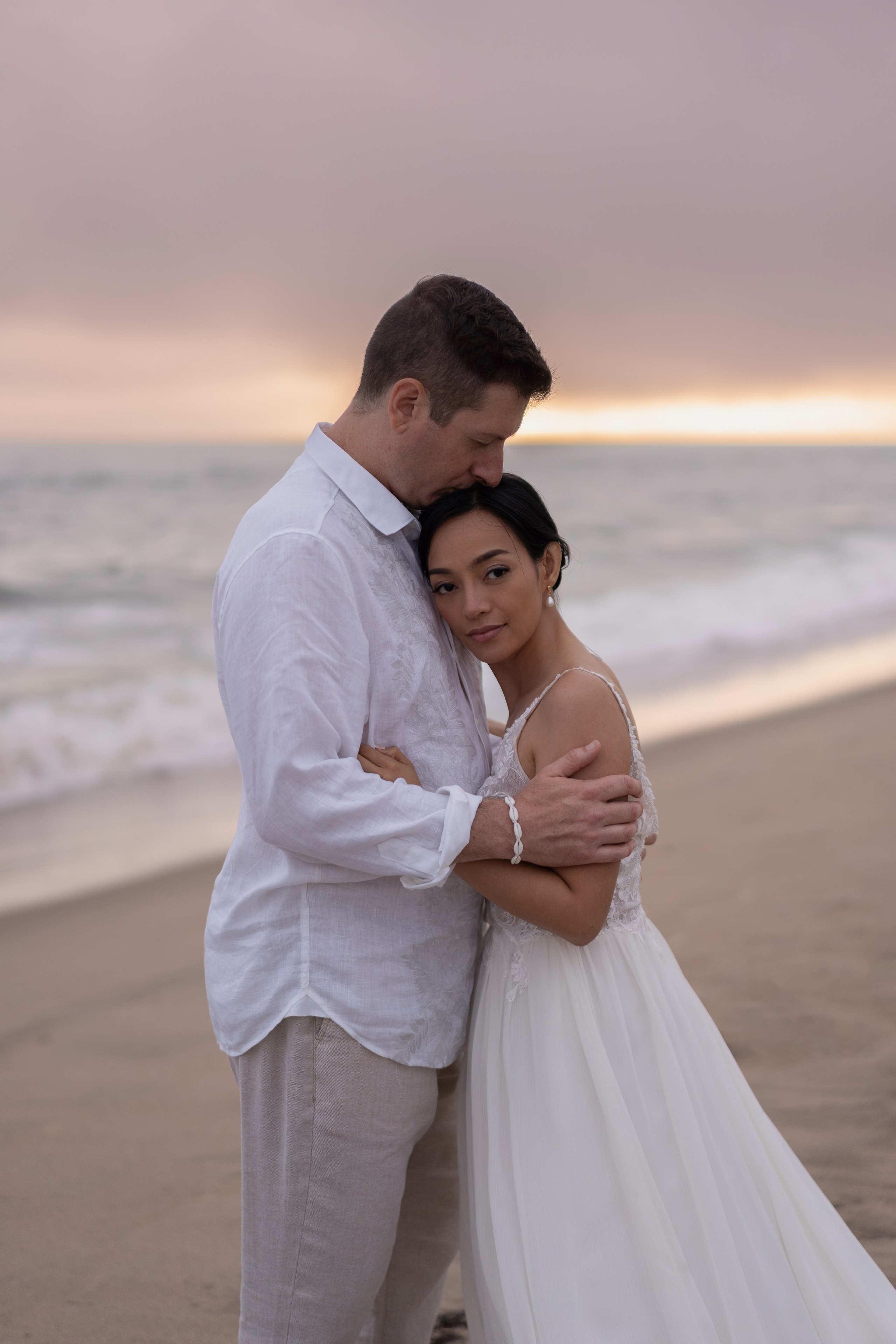 Santa Monica beach sunset elopement. Cinematic Wedding & Elopement Photography in Los Angeles | Inspired by Indie Film & Real Life