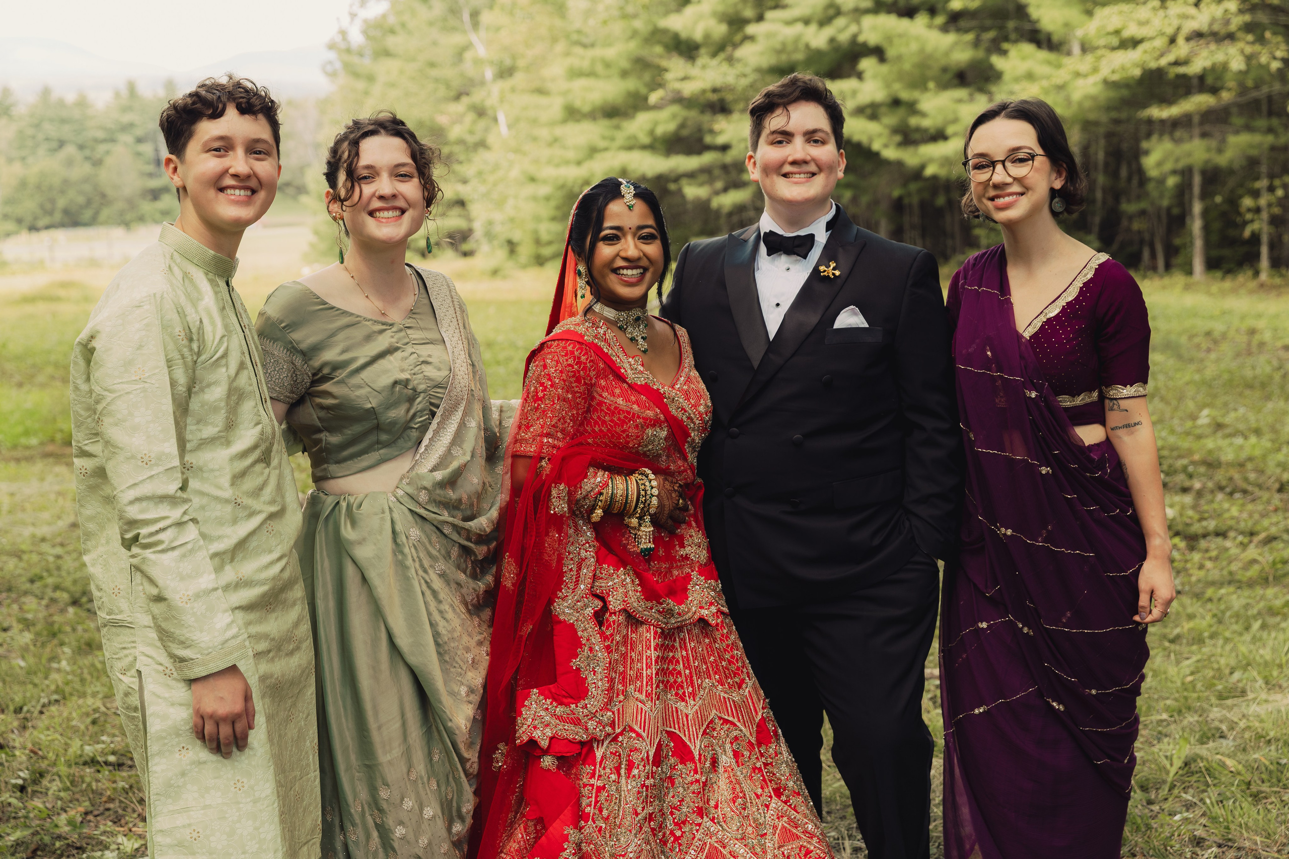 Two-Bride Multicultural Wedding in New Hampshire | Haldi & Nikah