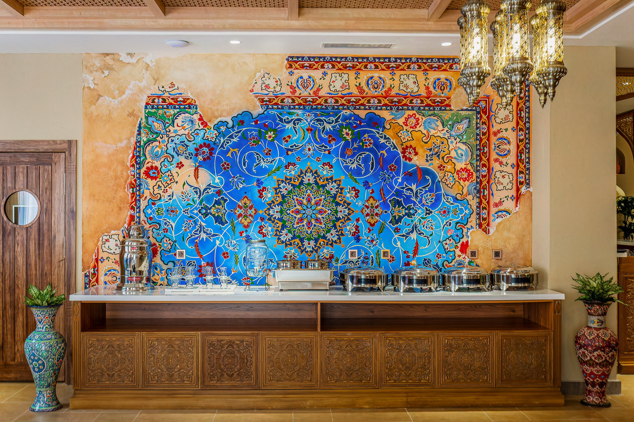 Architectural and interior photography in Tashkent — hotel facade and lobby.