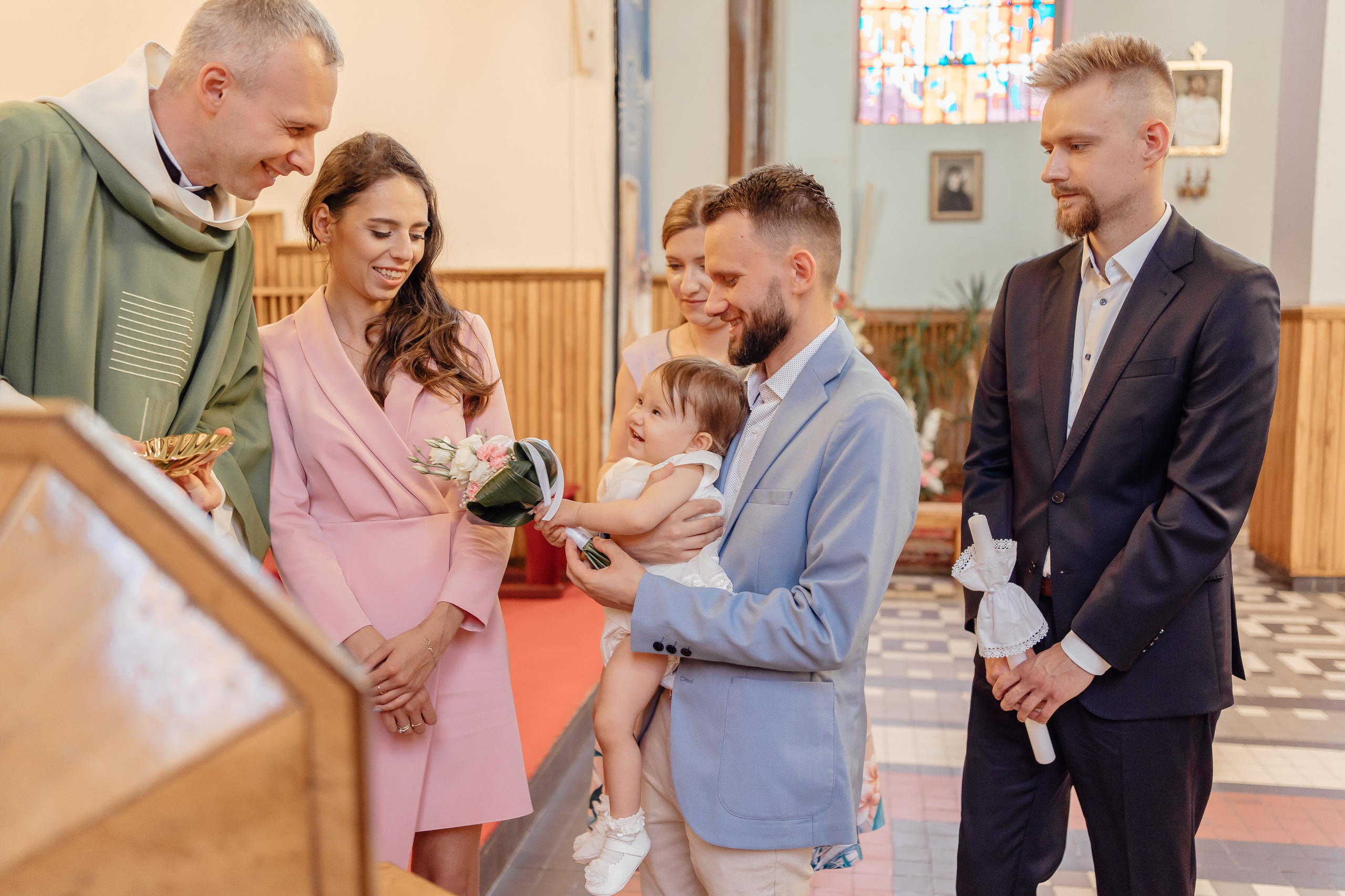 Chrzest Święty Natalii. Fotograf Łódź - sesja ciążowa, noworodkowa, dziecięca. Studio w Łodzi