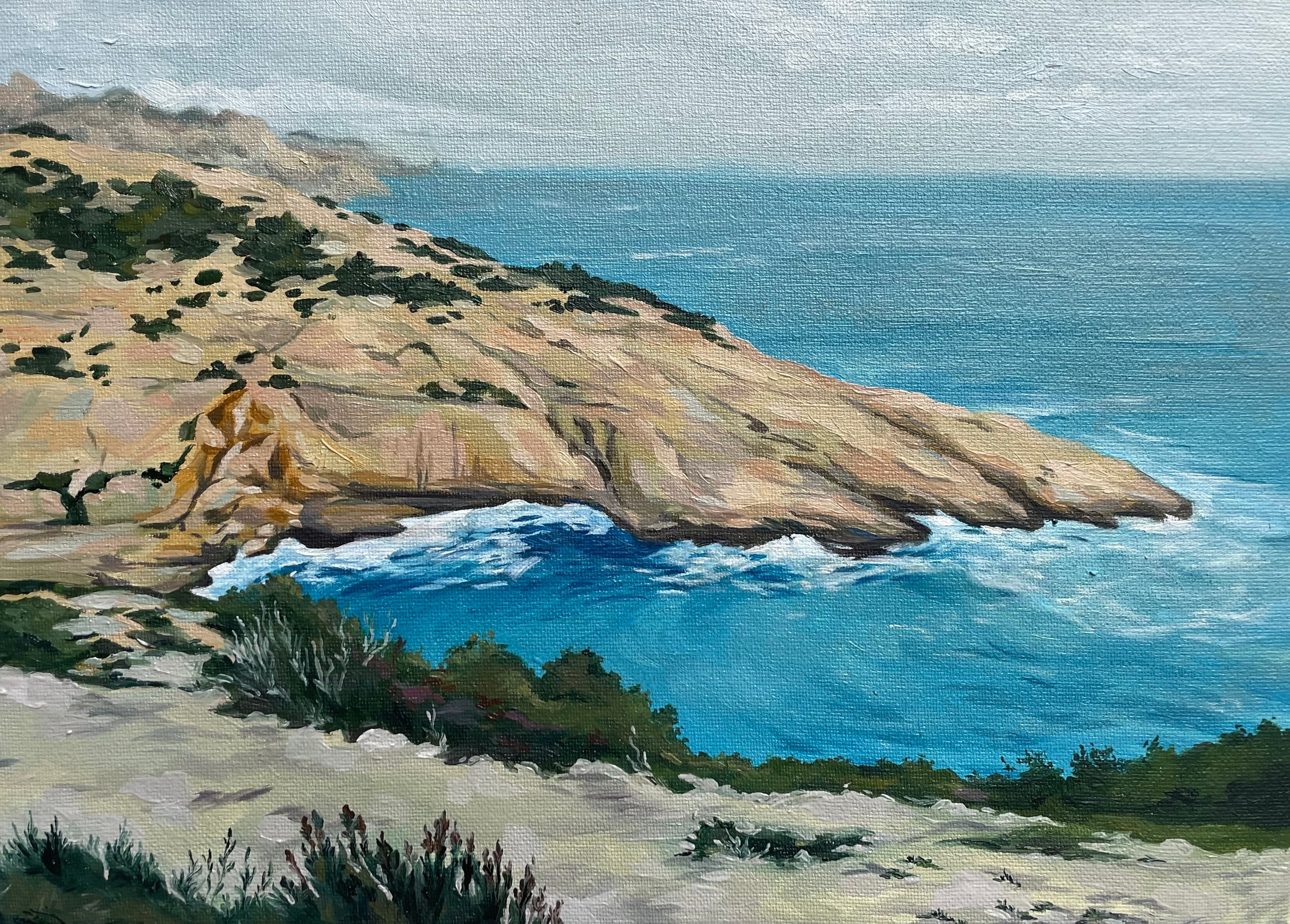 Painting, Marseille painting, Mediteranean painting, oil painting, sea painting, south of France, Sud de la France, Marseille, Calanques, Peinture, Méditerranée 