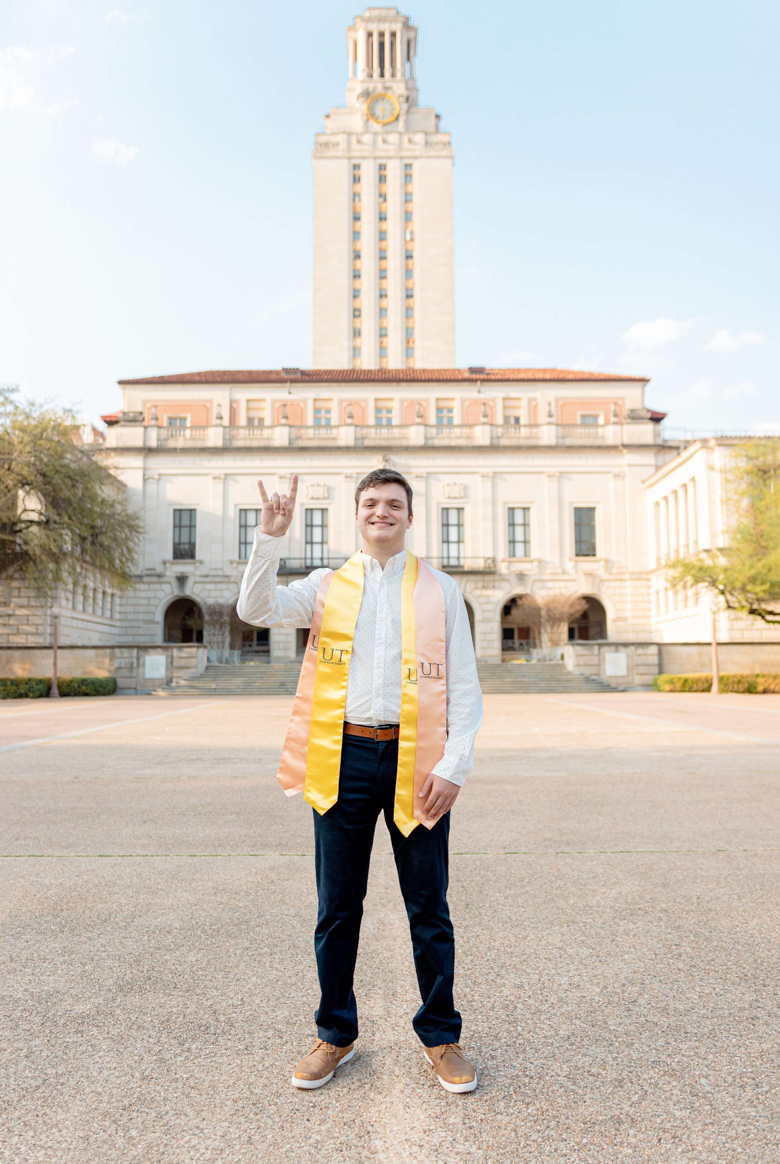 Aaron's graduation photoshoot at the University of Texas in Austin