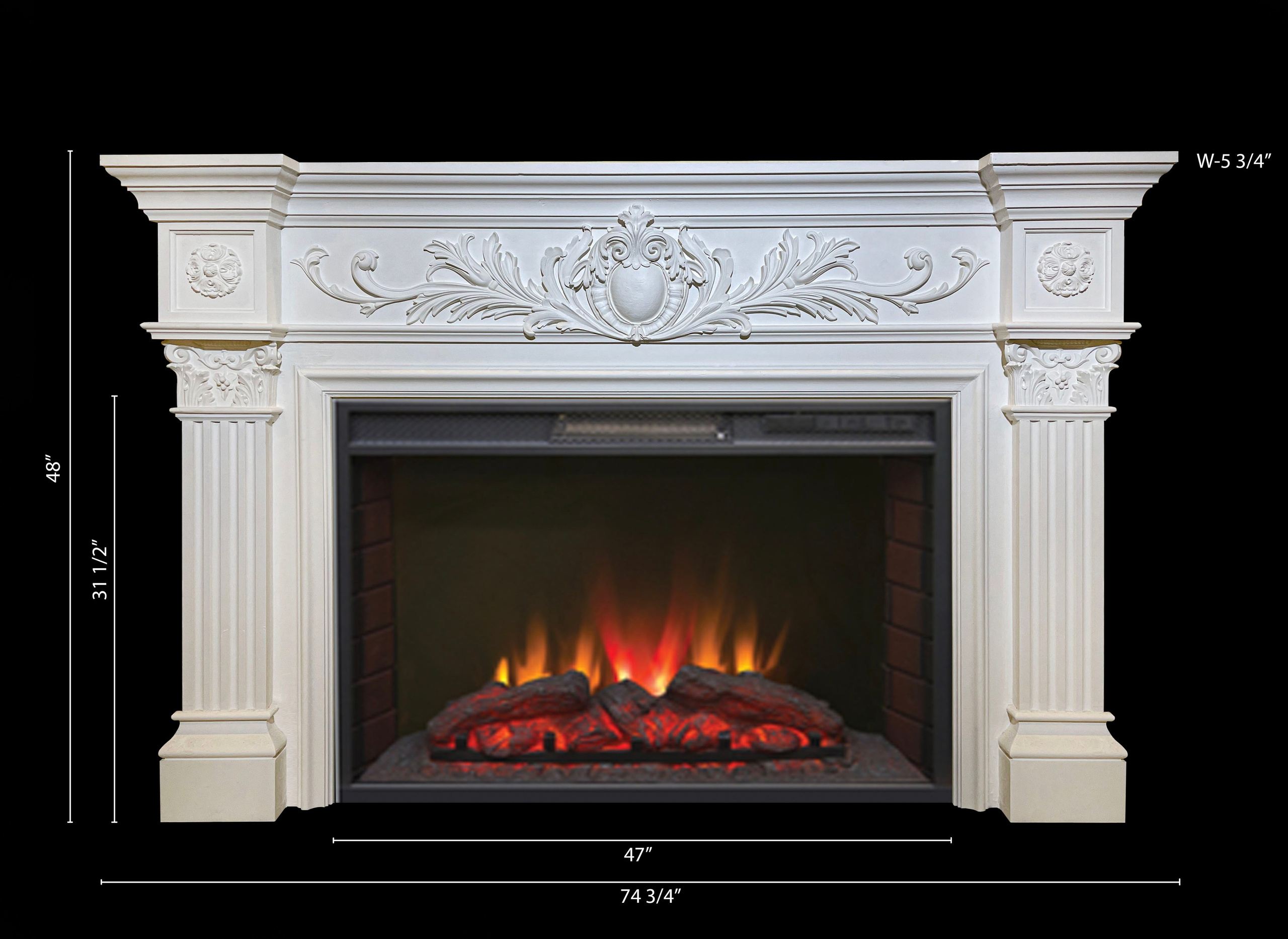 Fireplaces. Plaster molding