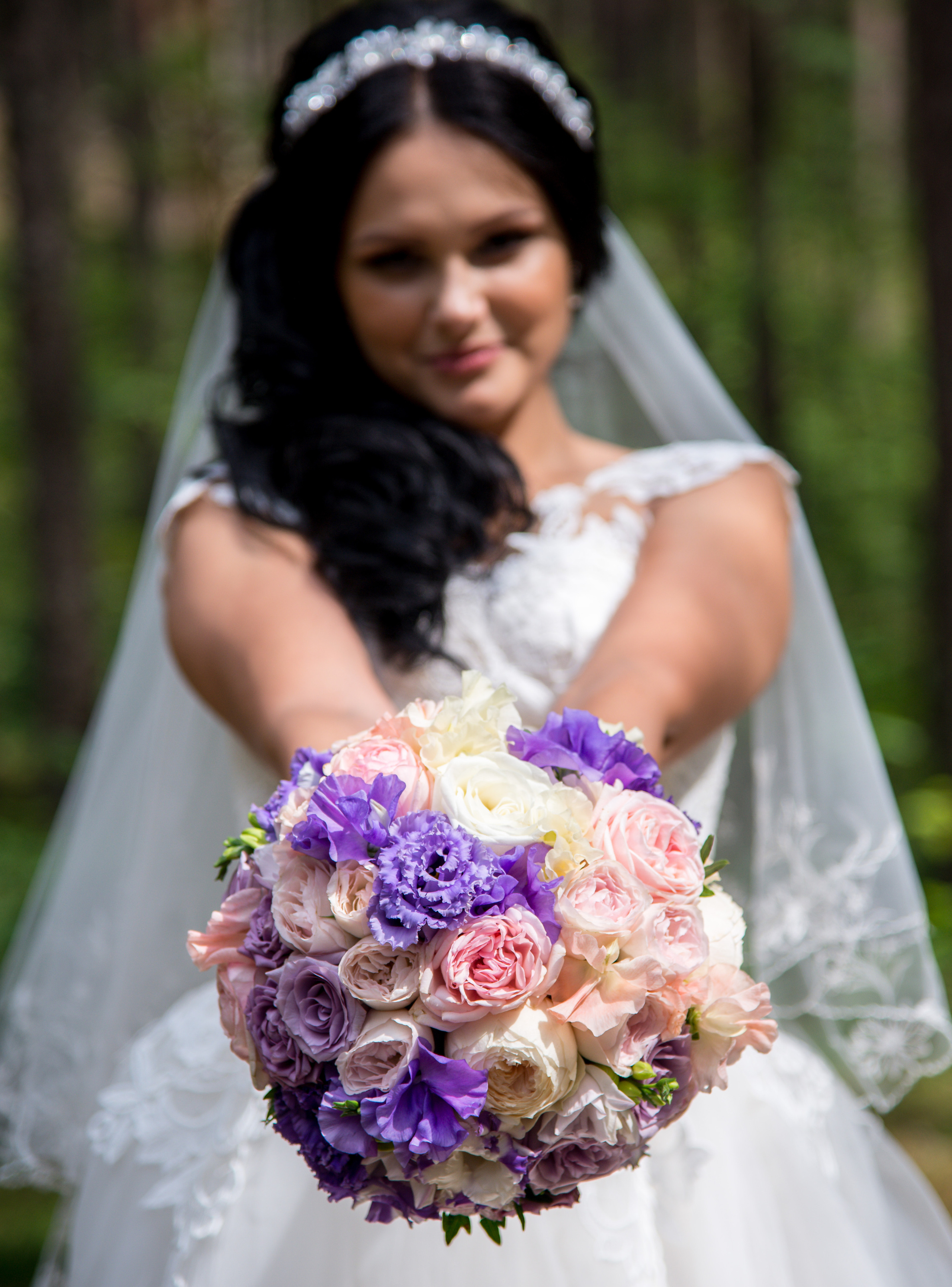 Līgavas pušķis violeta toņos. Event design, decoration, floristry, gift, Irina Novika, Riga, Latvia