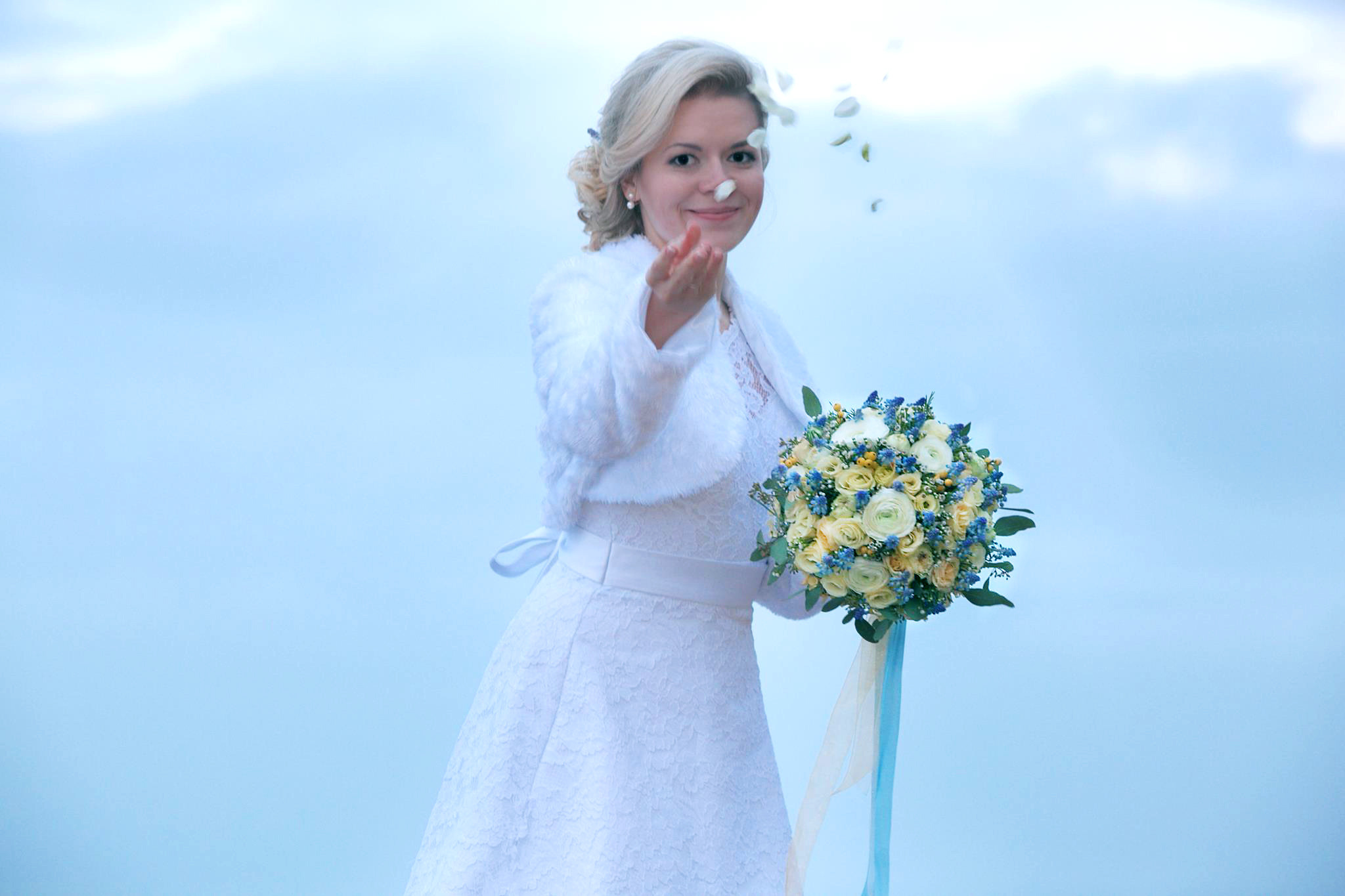 Līgavas pušķi zilos toņos. Event design, decoration, floristry, gift, Irina Novika, Riga, Latvia