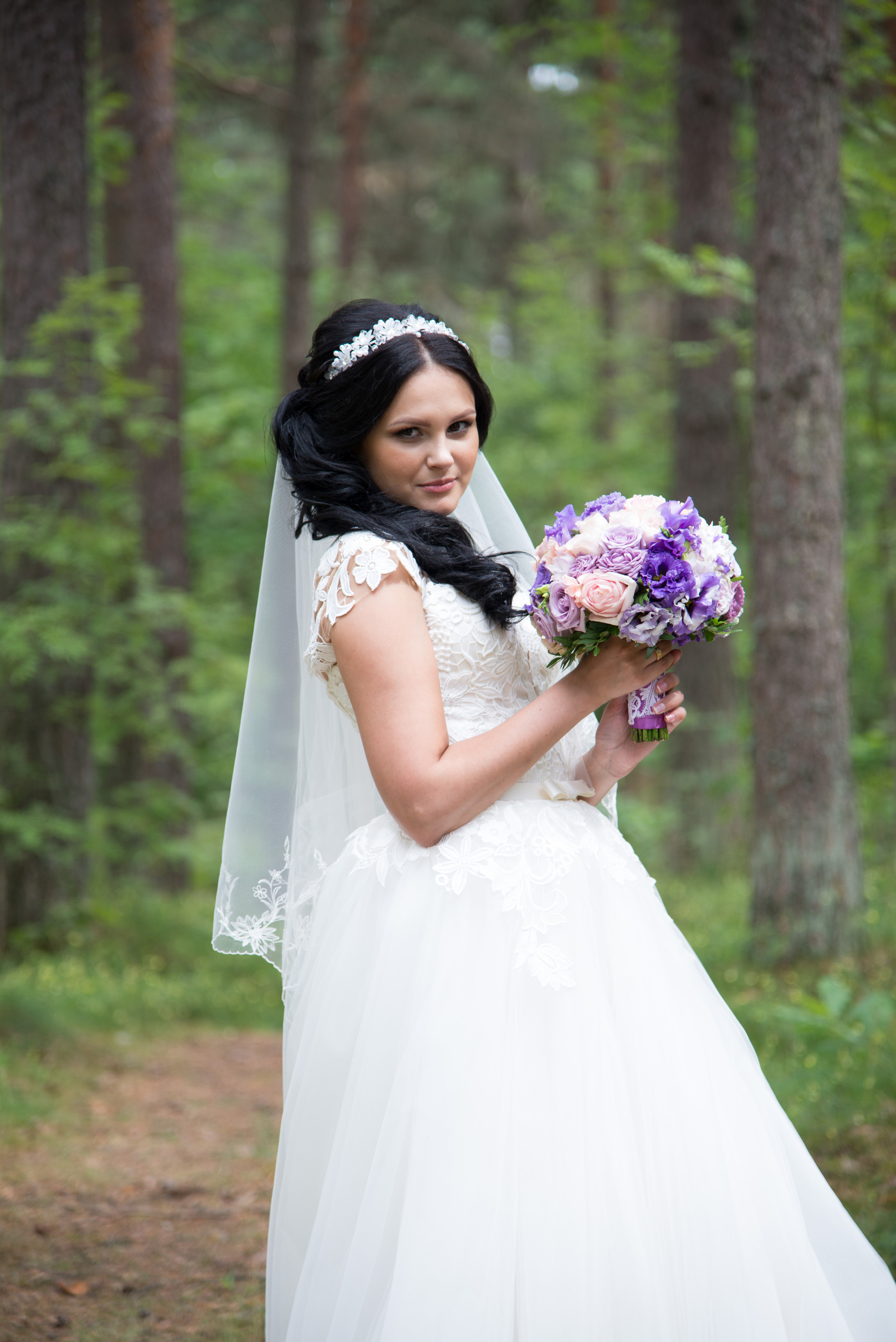 Līgavas pušķis violeta toņos. Event design, decoration, floristry, gift, Irina Novika, Riga, Latvia