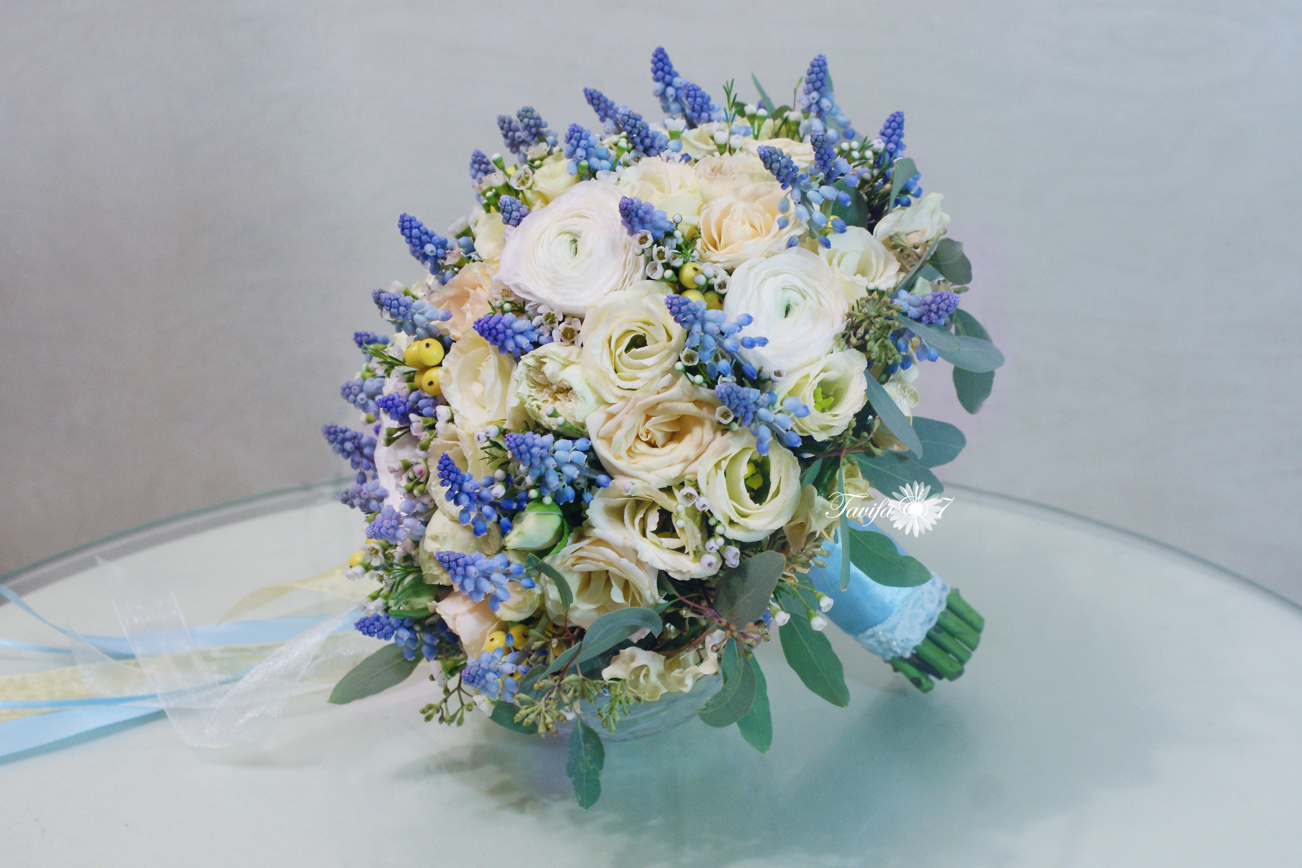 Līgavas pušķi zilos toņos. Event design, decoration, floristry, gift, Irina Novika, Riga, Latvia