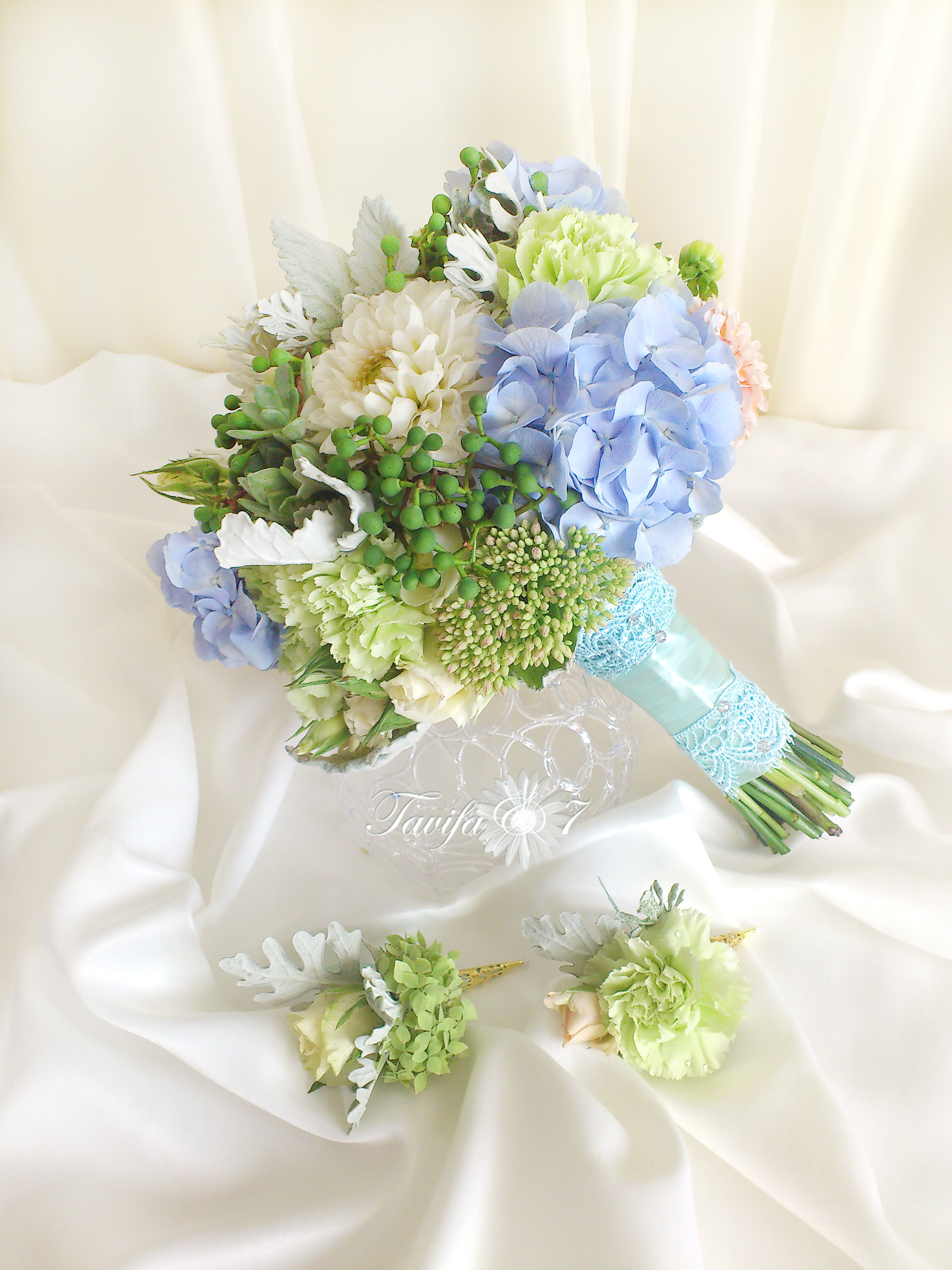 Līgavas pušķi zaļos toņos. Event design, decoration, floristry, gift, Irina Novika, Riga, Latvia