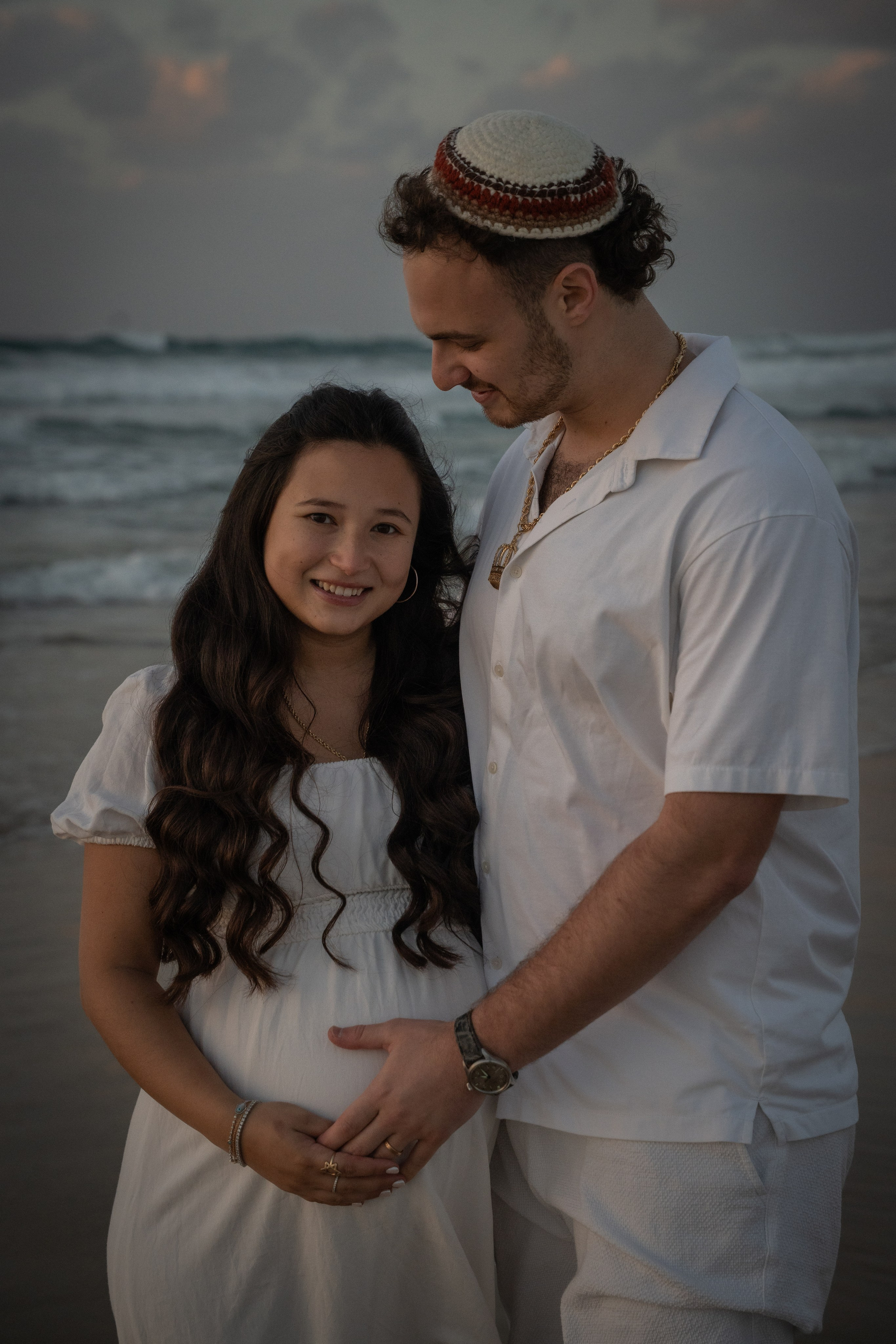 Naomi & Surli, Jaffa Beach, December 2025. Divign By Tehilah — Meaningful Graphic Design & Photography