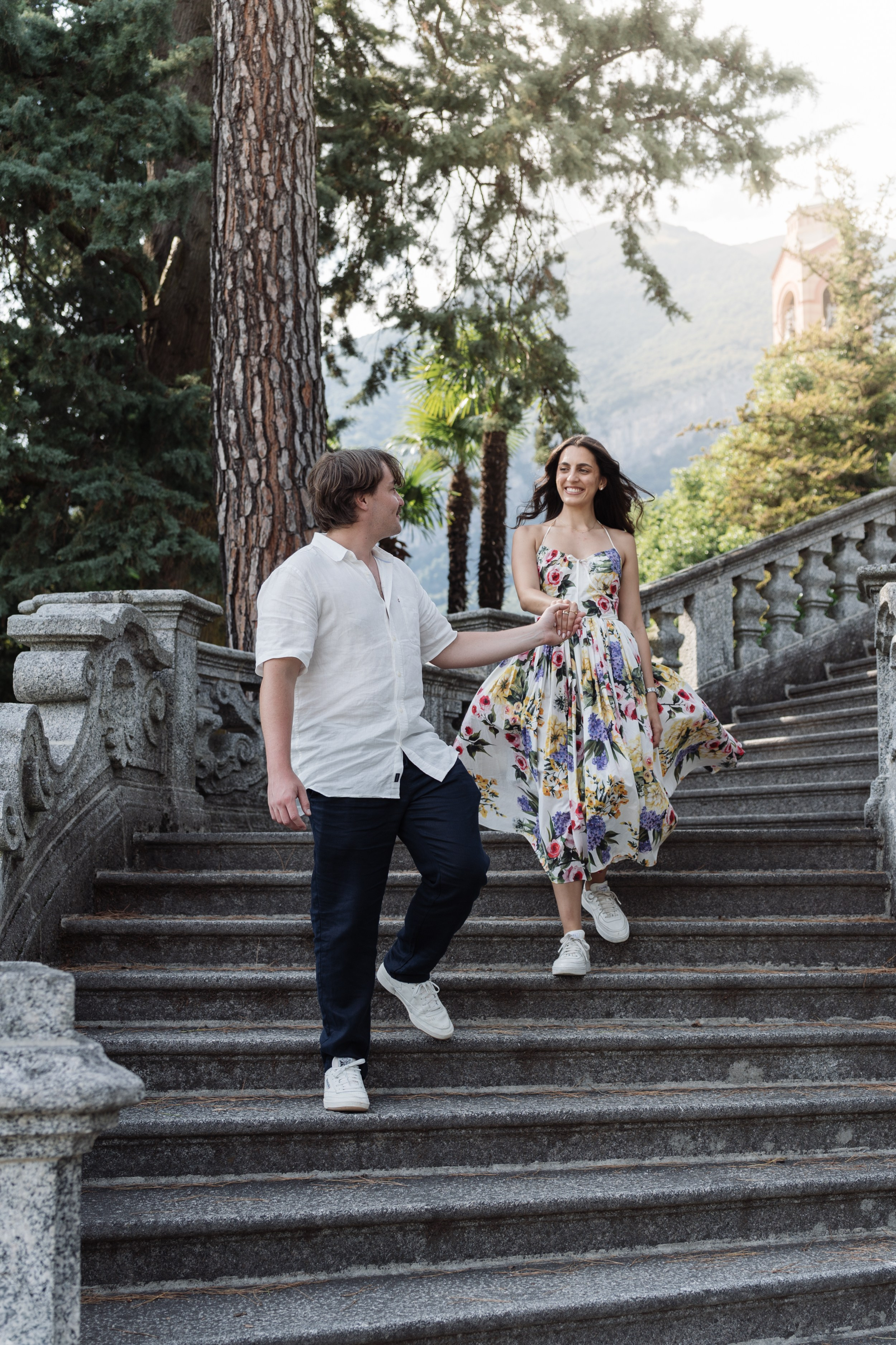 Engagement Photoshoot in Tremezzo. Lake Como Proposal Photographer | Surprise Proposals & Engagements