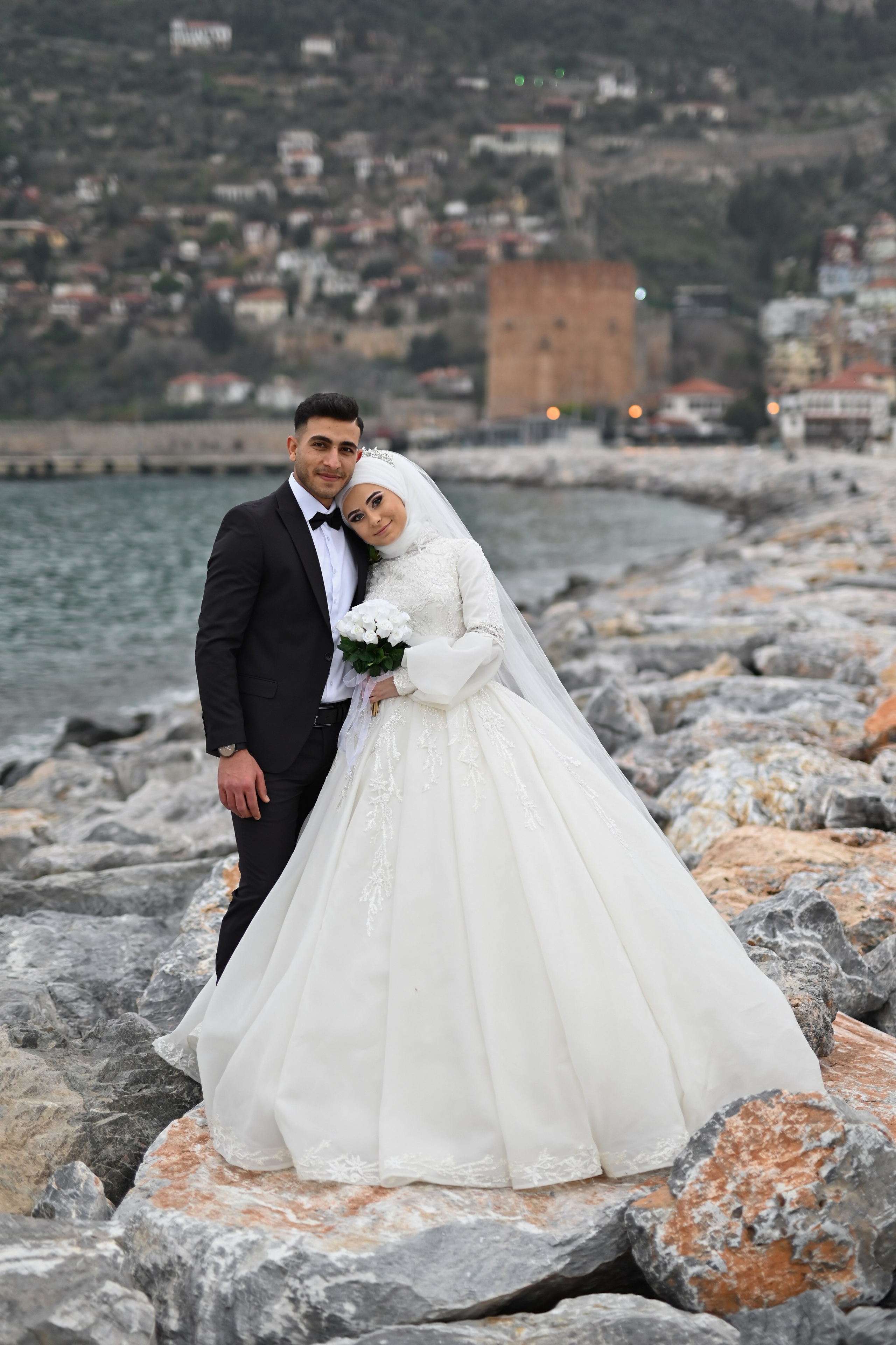 Свадебная съемка в порту и у крепости в Аланье. Photographer in Alanya, Side, Manavgat. Türkiye