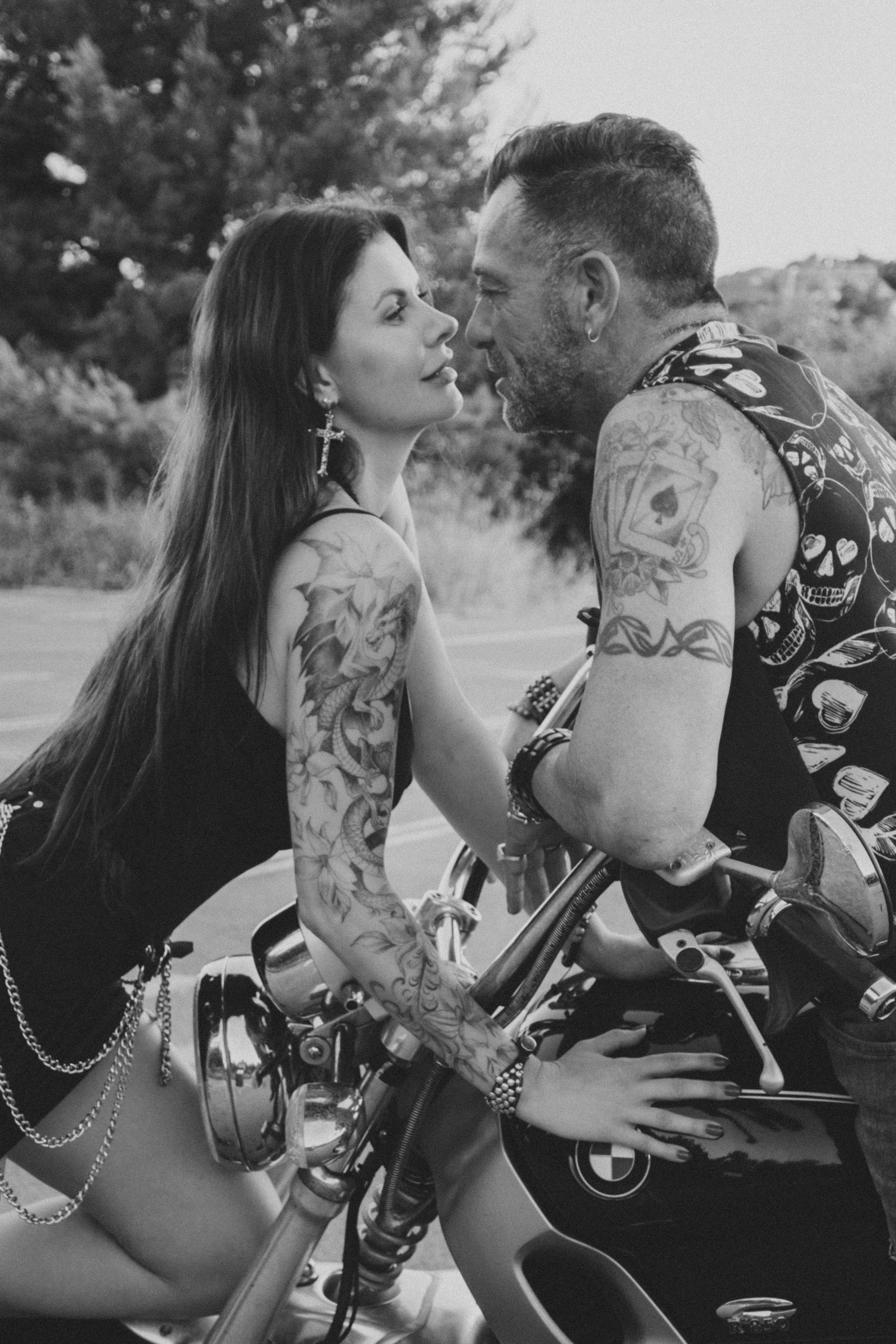Фотосессия пары на мотоцикле. Профессиональная фотосъемка в Калафелле — Елена Медведева