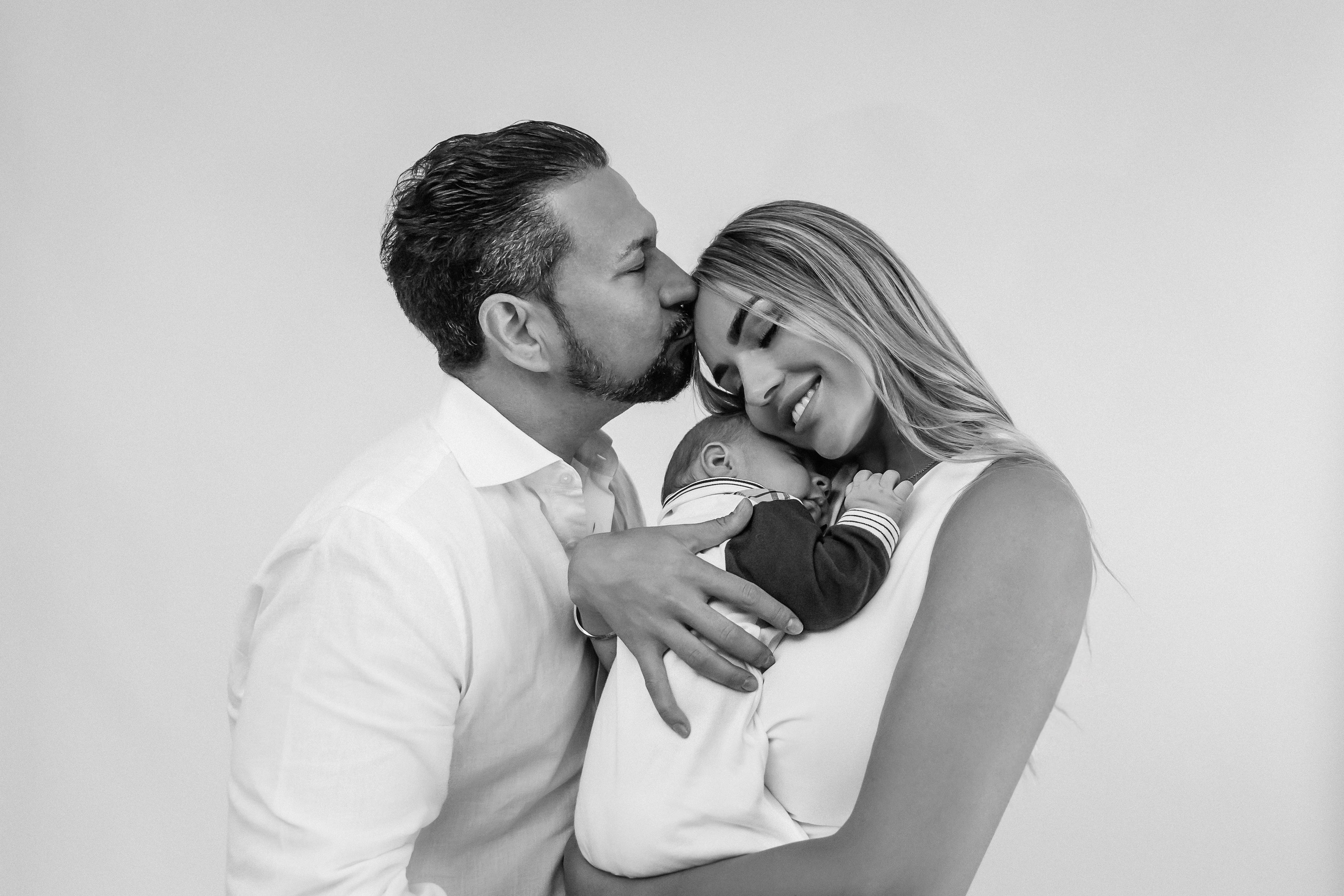 Photo session with three-month-old baby