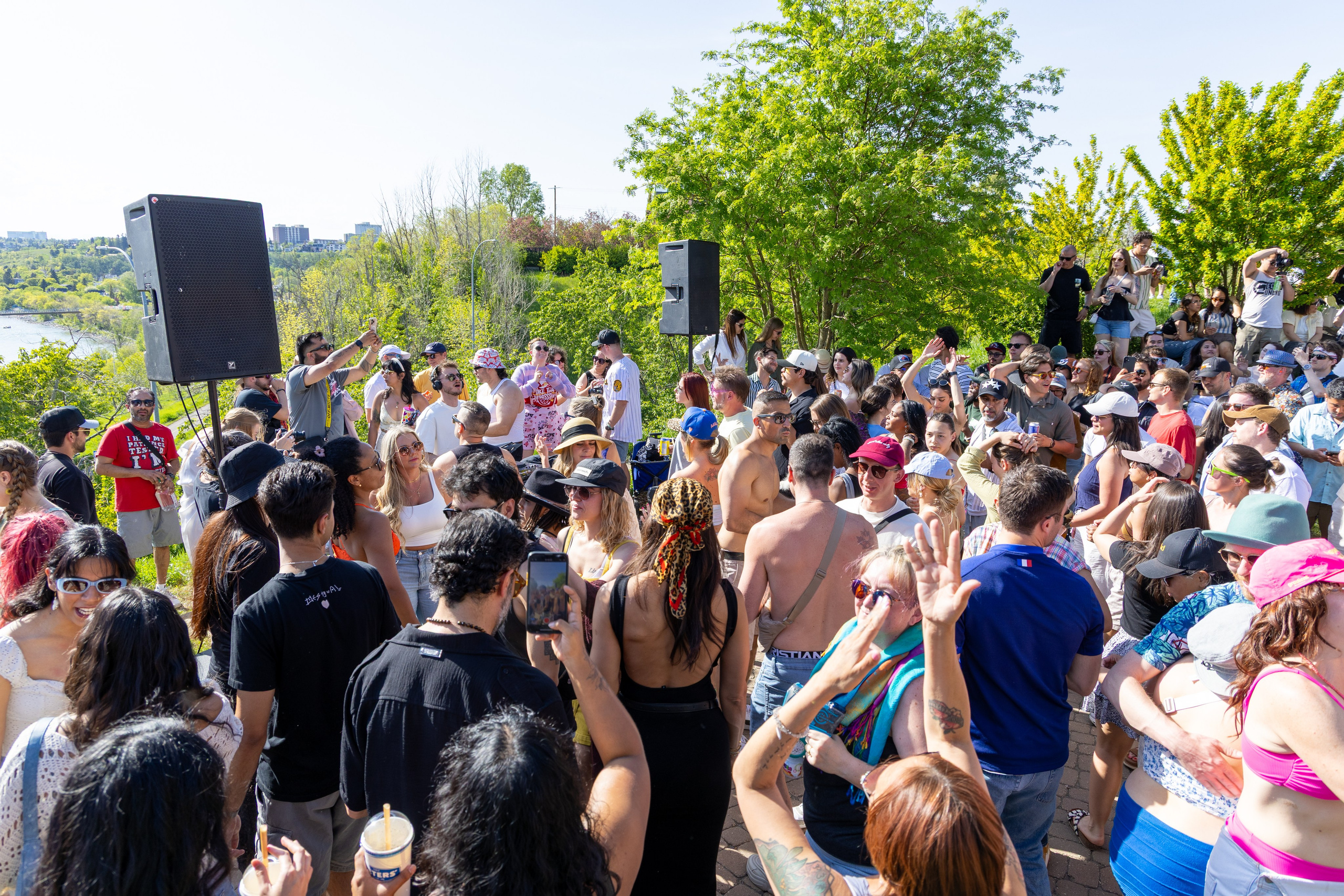 Beats in the Park — Dos Leches DJ Party at Rotary Park, Calgary. ProFly.club — Professional aerial filming in Calgary