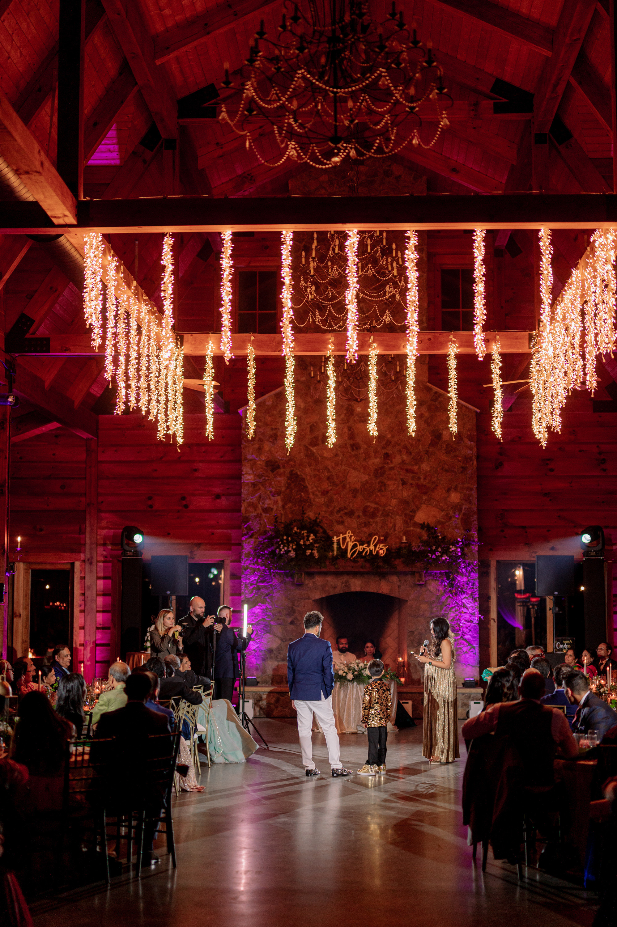 a couple is walking down the aisle at their wedding