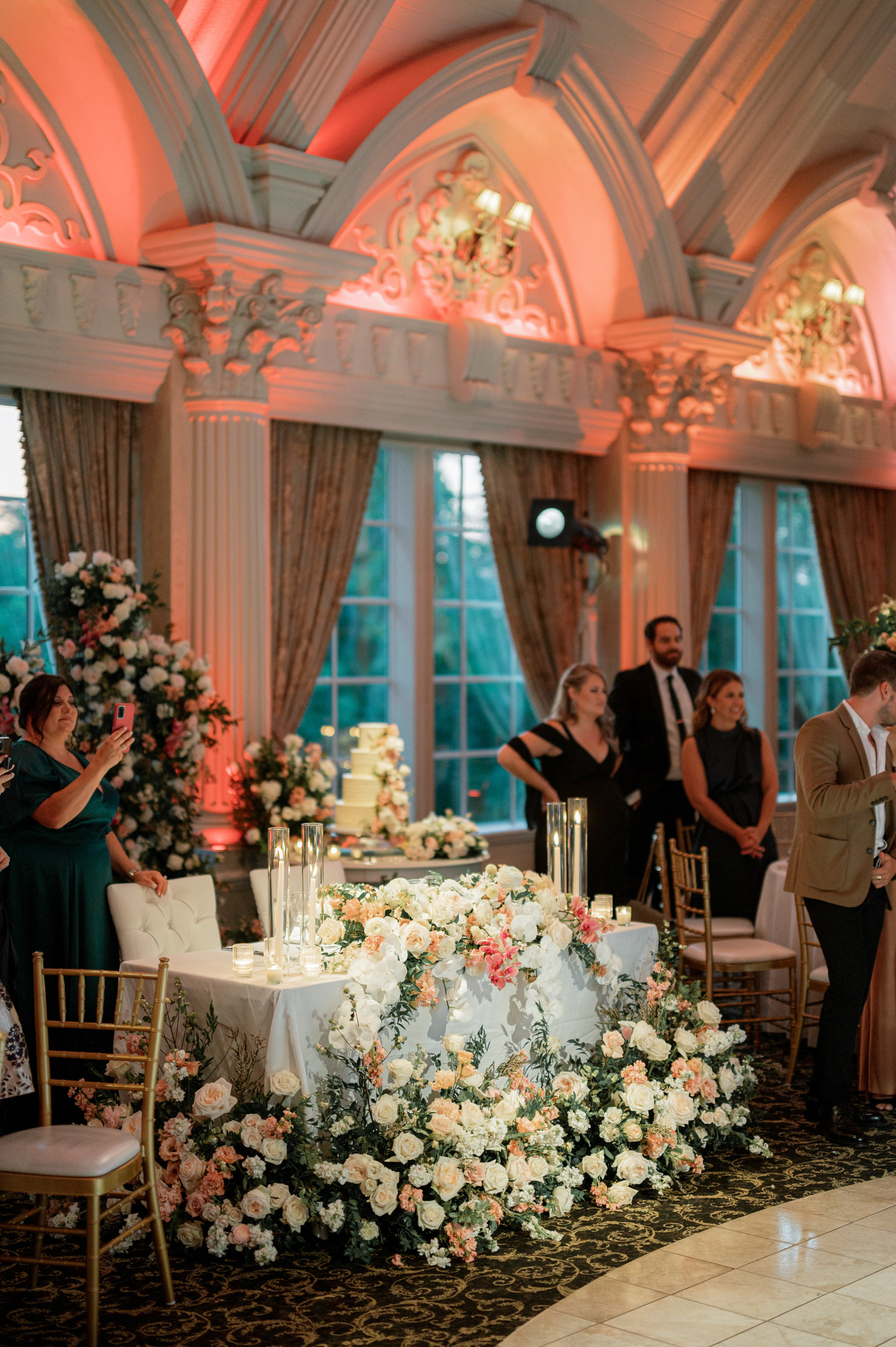 a wedding reception at the grand ballroom