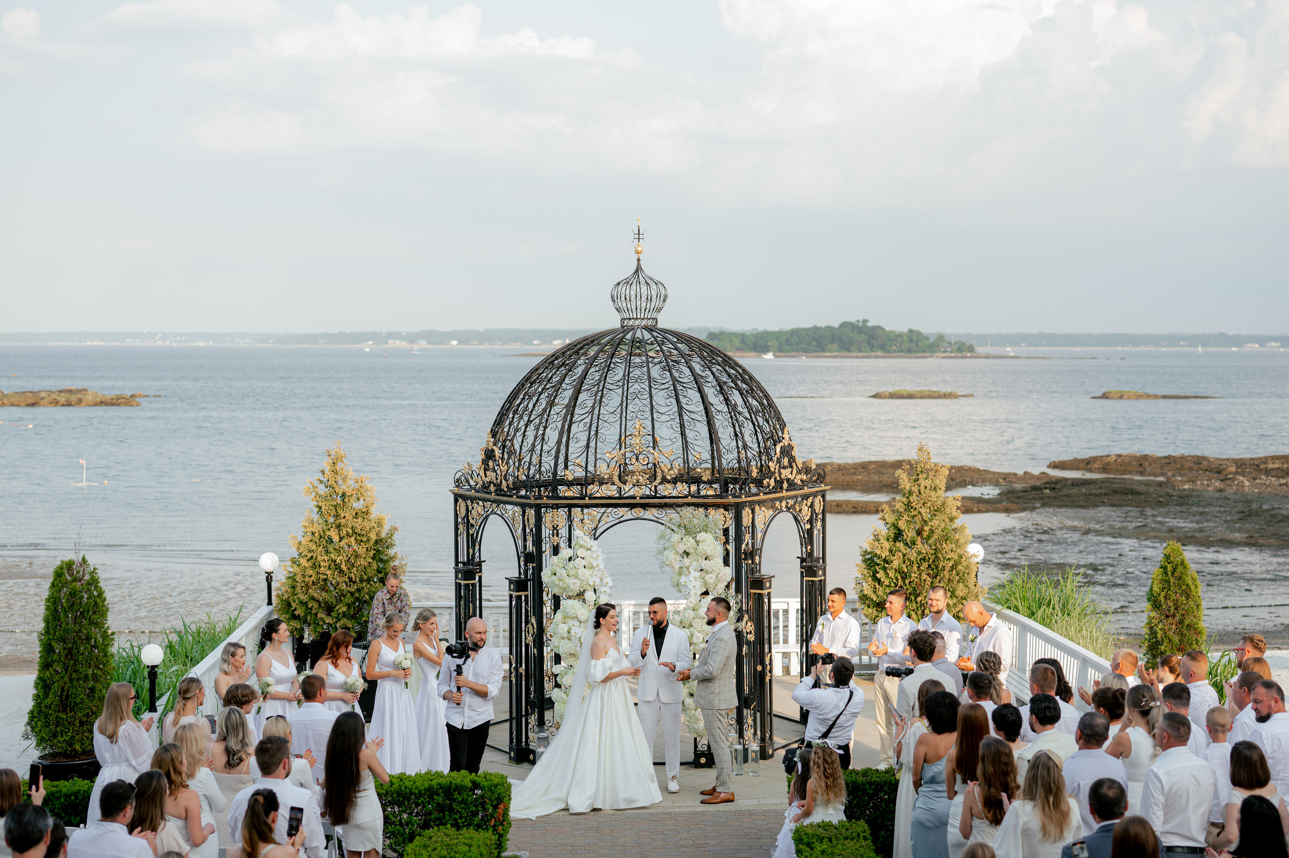 a wedding ceremony on the water