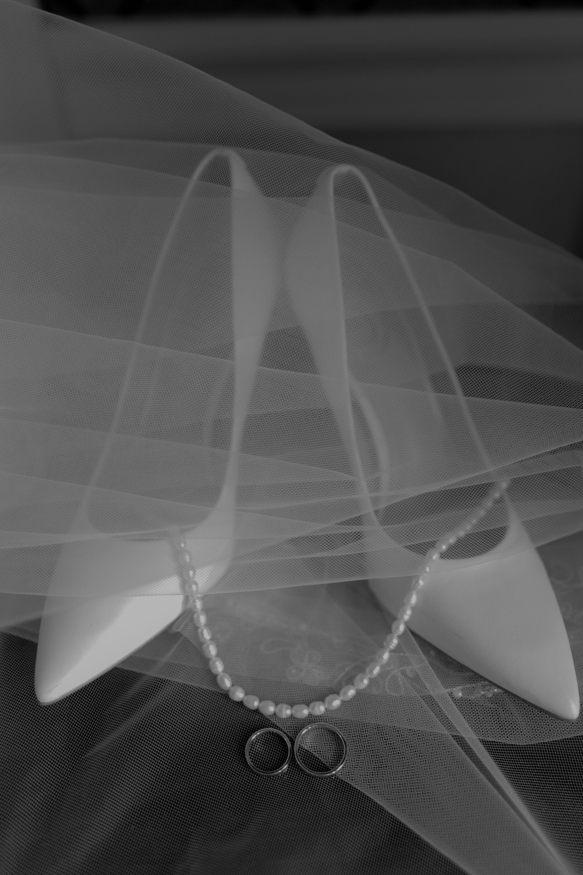 a bride's wedding dress and veil