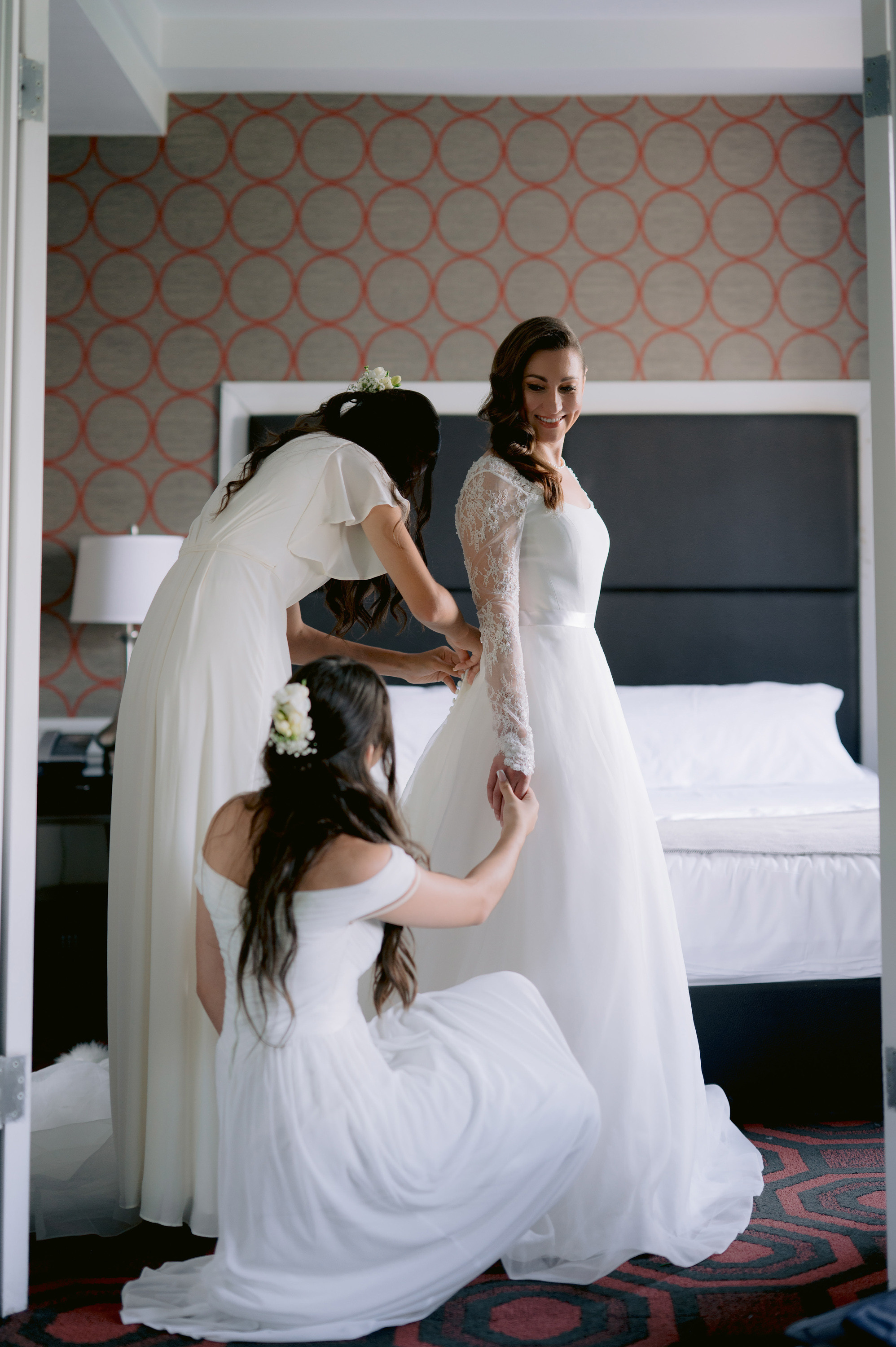 a bride getting ready for her wedding